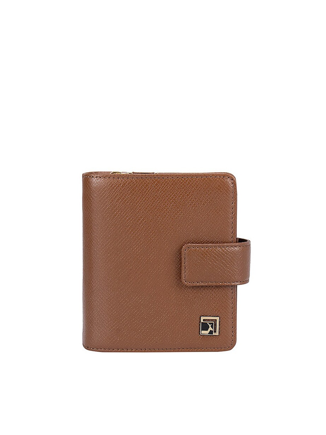 

Da Milano Women Brown Textured Leather Three Fold Wallet