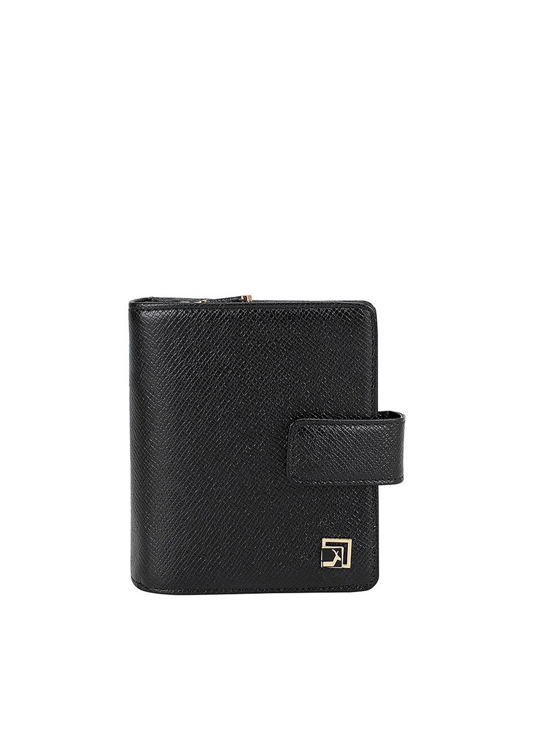 

Da Milano Women Black Textured Leather Three Fold Wallet
