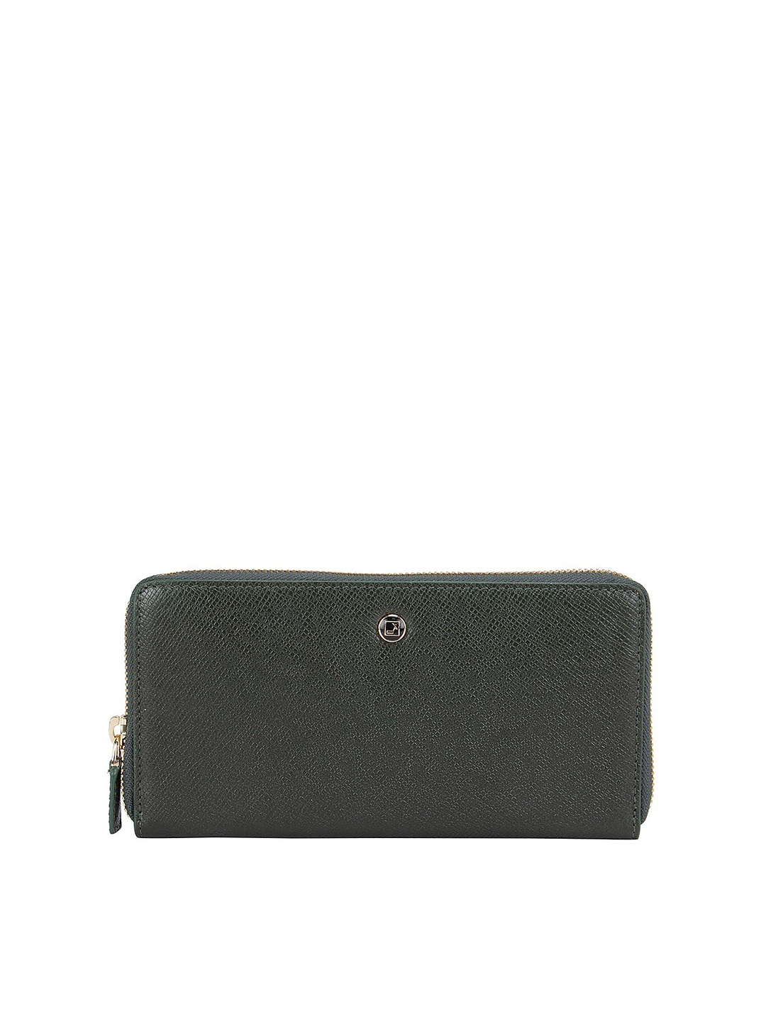 

Da Milano Women Green Textured Leather Three Fold Wallet