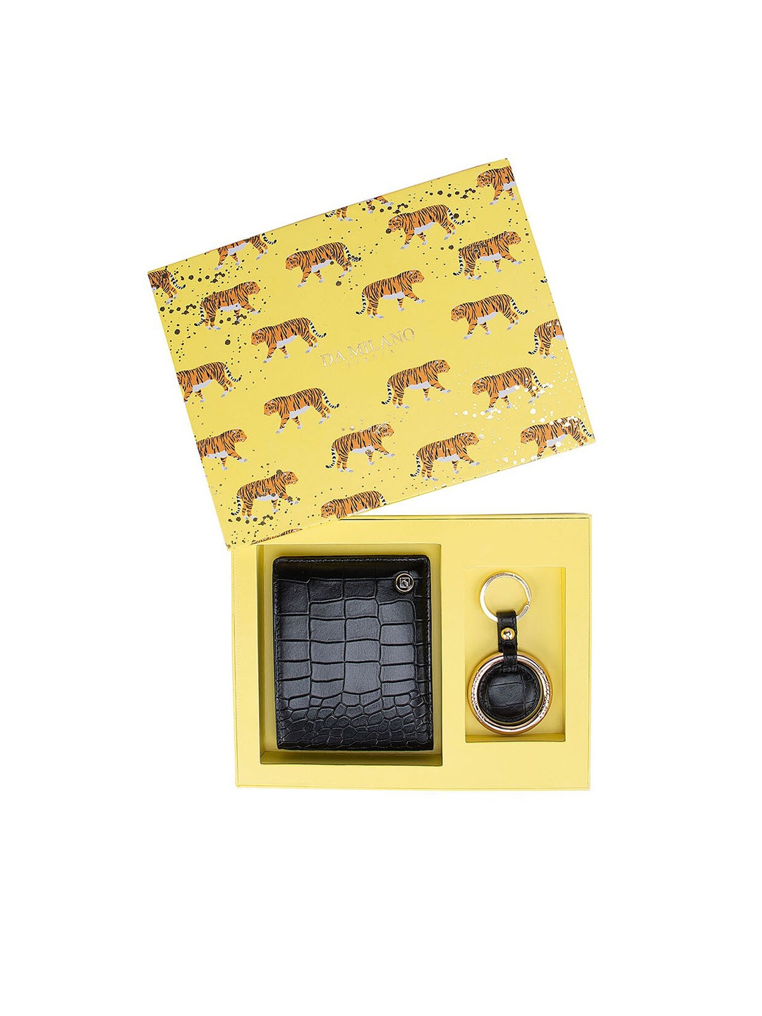 

Da Milano Men Black Textured Leather Accessory Gift Set