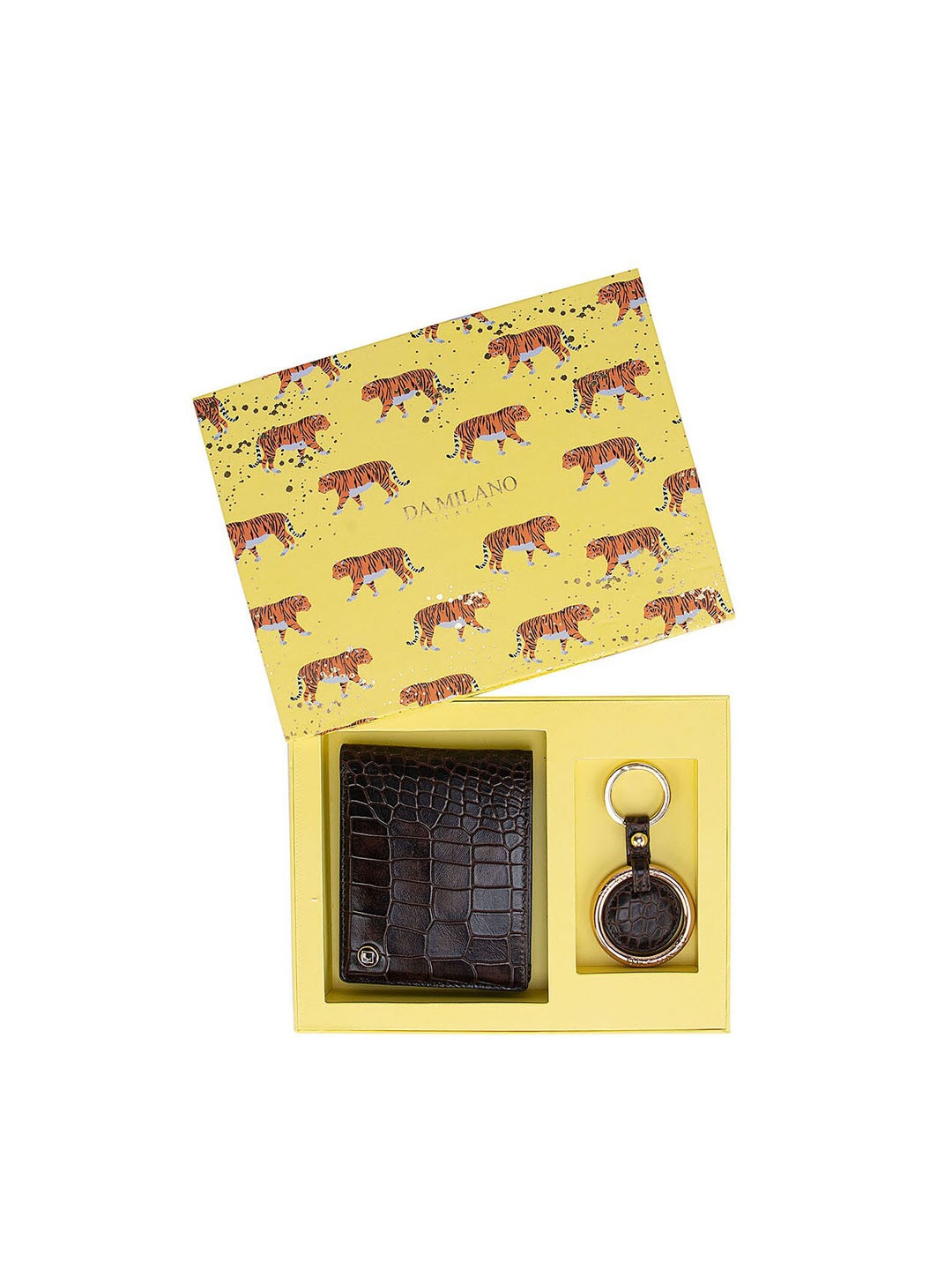 

Da Milano Men Brown Textured Accessory Gift Set