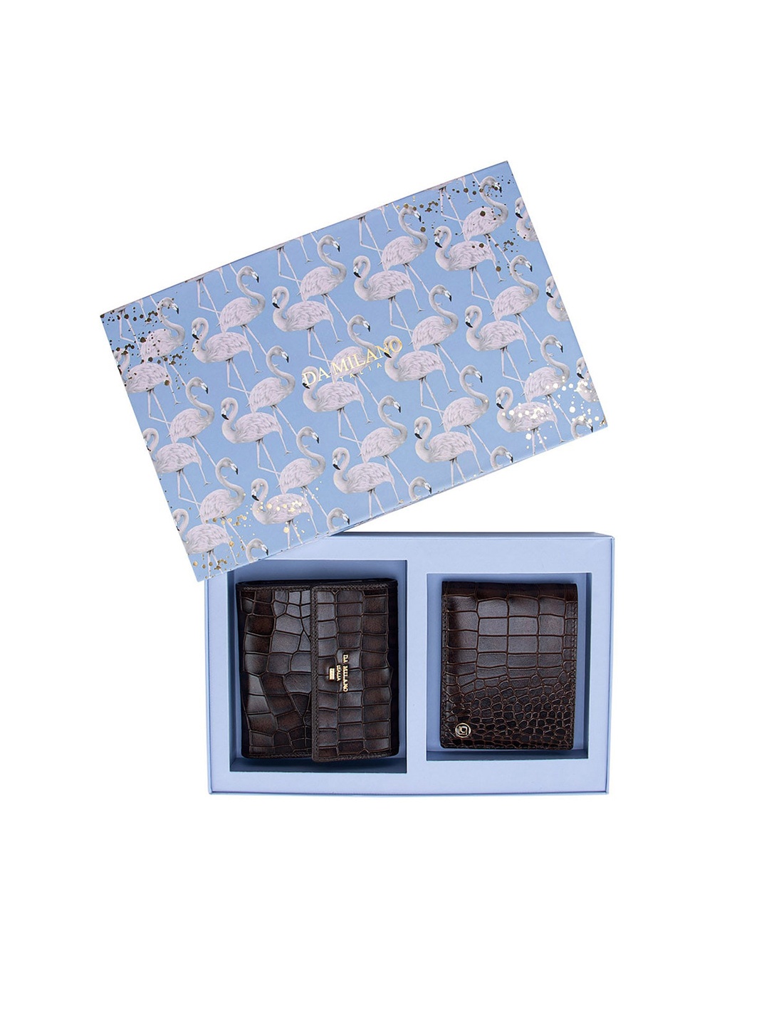 

Da Milano Pack Of 2 Brown Textured Accessory Gift Set