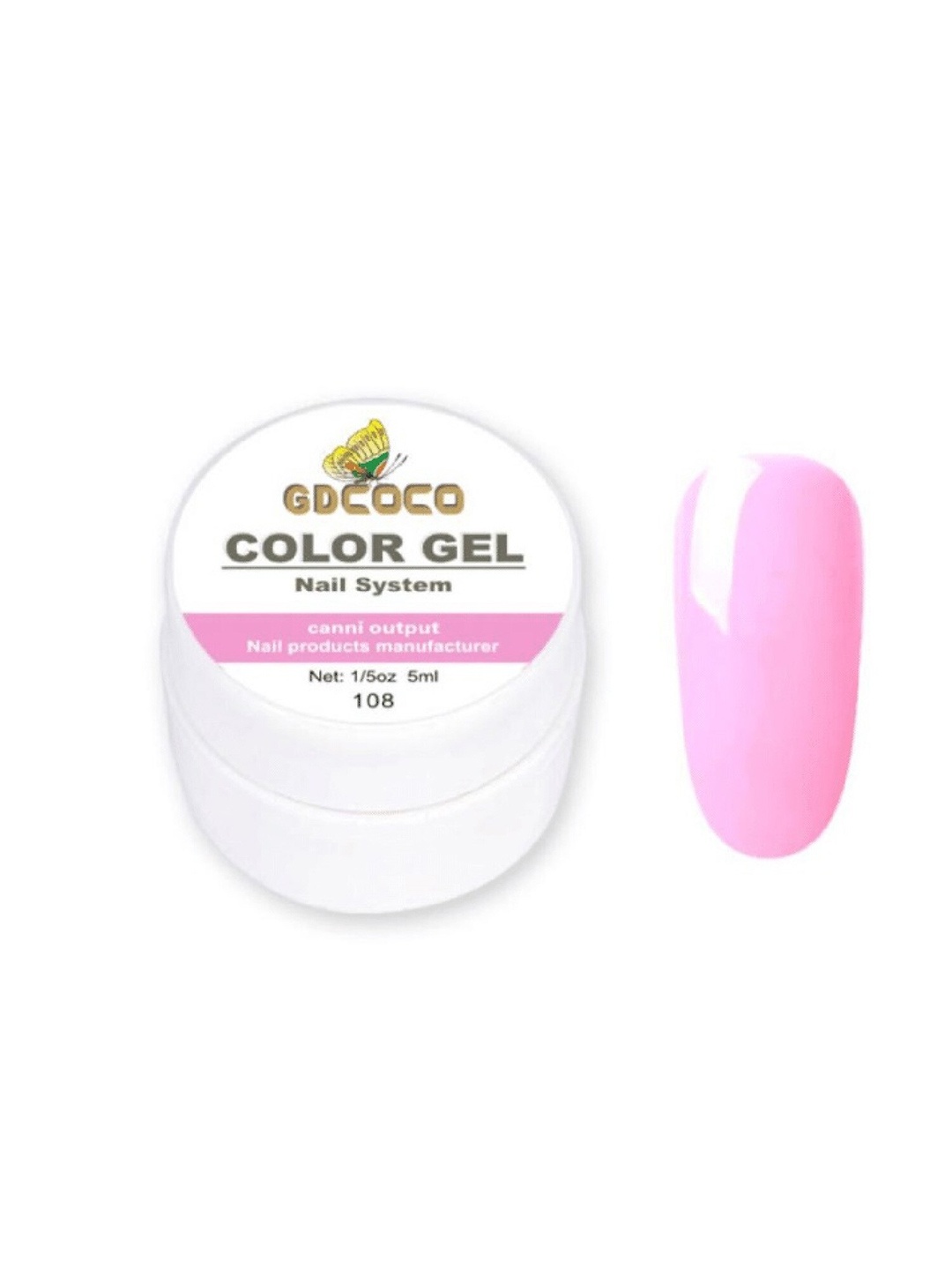 

GDCOCO UV LED Soak Off Color Gel Nail Polish 5 ml - Shade 108, Pink