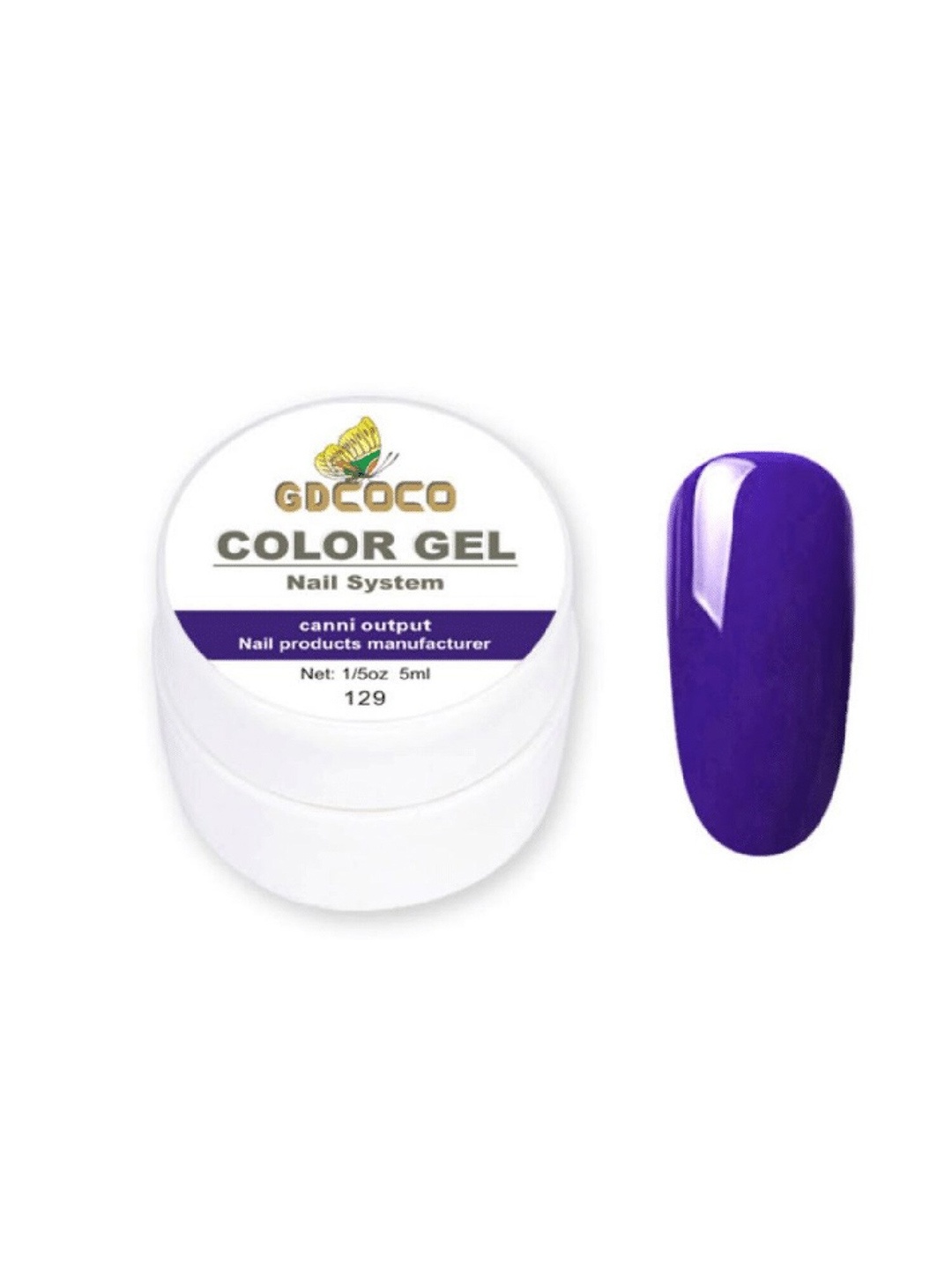 

GDCOCO UV LED Soak Off Color Gel Nail Polish 5 ml - Shade 129, Navy blue