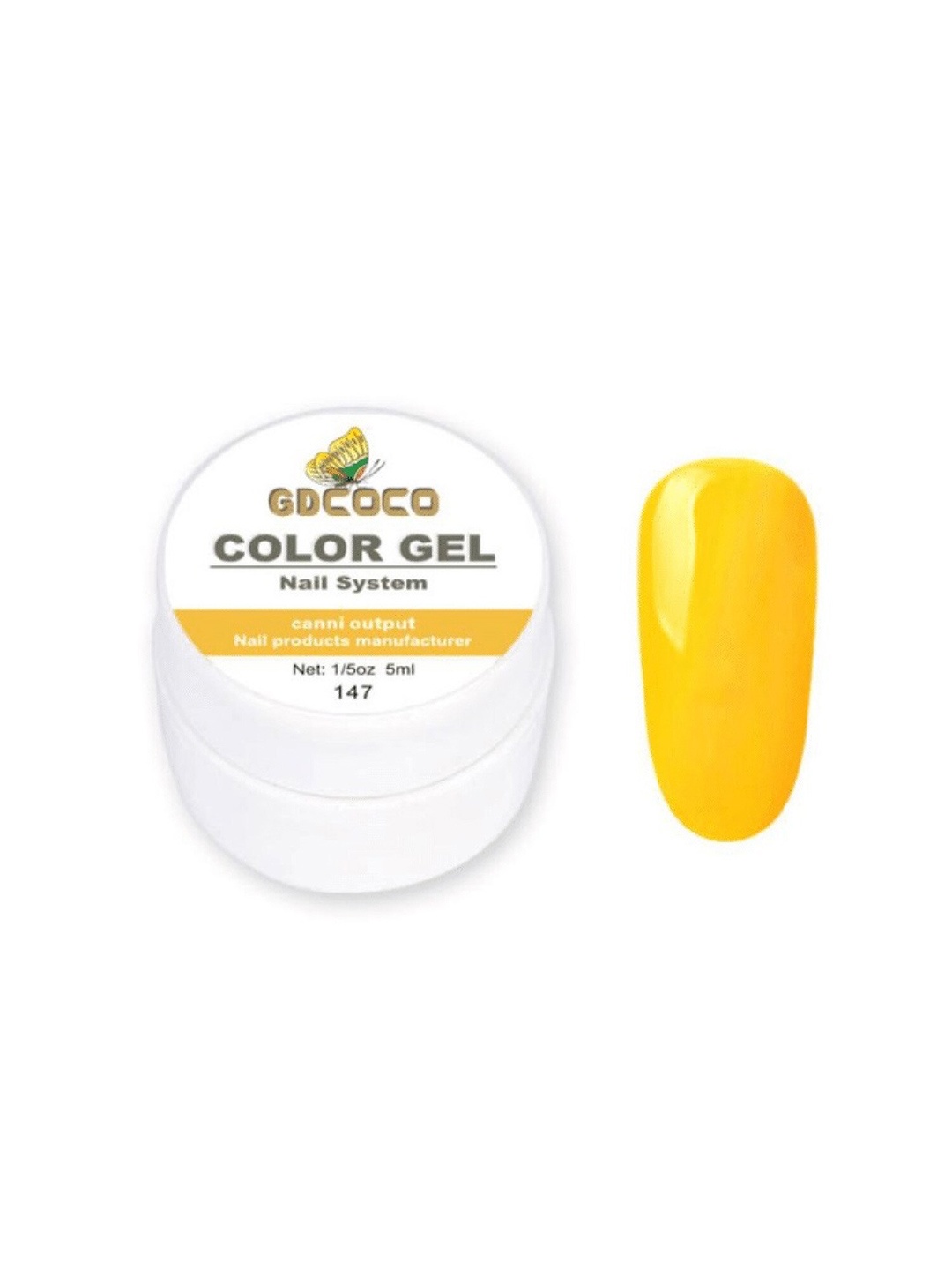 

GDCOCO UV LED Soak Off Color Gel Nail Polish 5 ml - Shade 147, Yellow