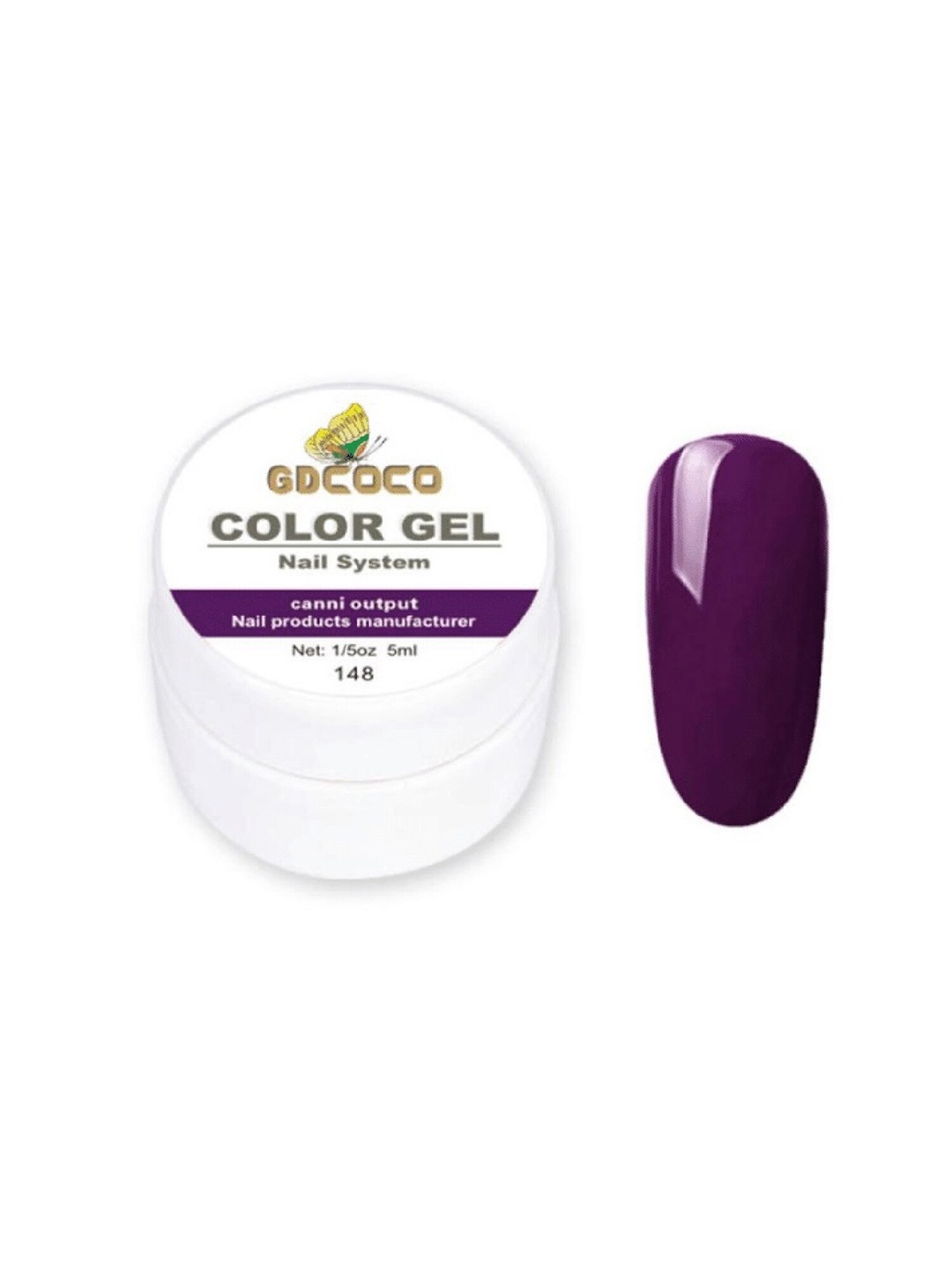 

GDCOCO UV LED Soak Off Color Gel Nail Polish 5 ml - Shade 148, Purple