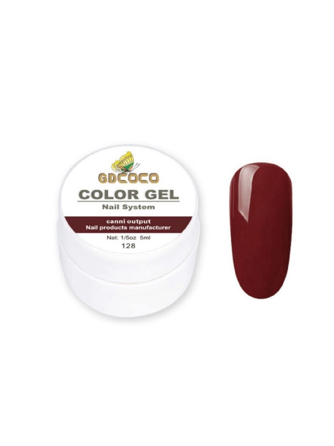 

GDCOCO UV LED Soak Off Color Gel Nail Polish 5 ml - Shade 128, Maroon