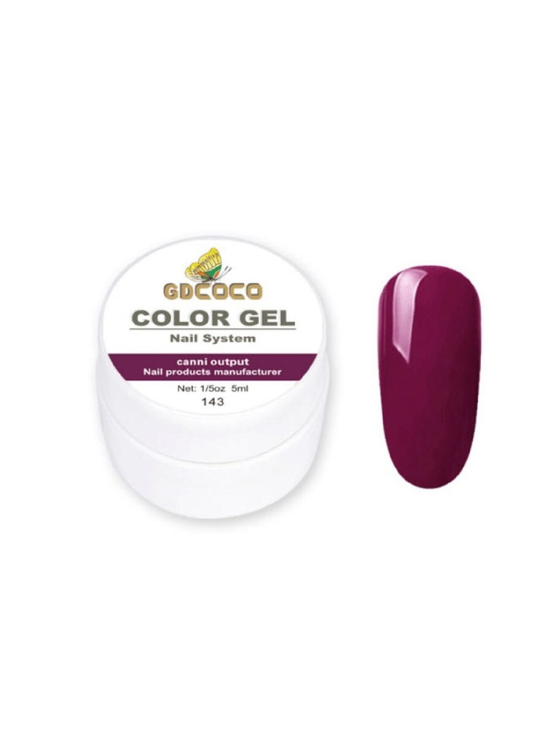 GDCOCO UV LED Soak Off Color Gel Nail Polish 5 ml - Shade 143, Magenta