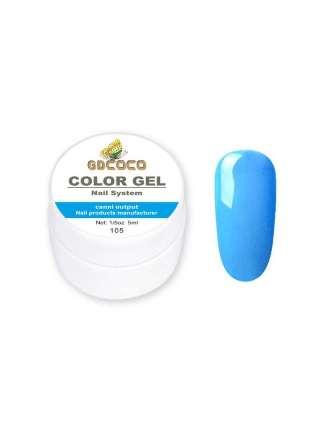

GDCOCO UV LED Soak Off Color Gel Nail Polish 5 ml - Shade 105, Blue