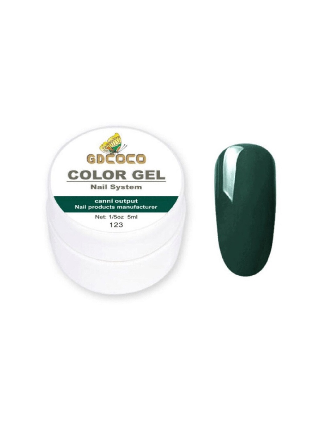 

GDCOCO UV LED Soak Off Color Gel Nail Polish 5 ml - Shade 123, Green