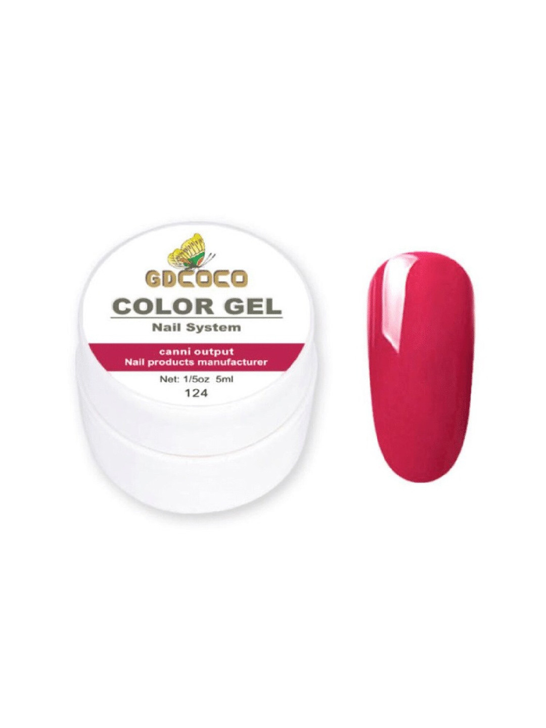 

GDCOCO UV LED Soak Off Color Gel Nail Polish 5 ml - Shade 124, Pink