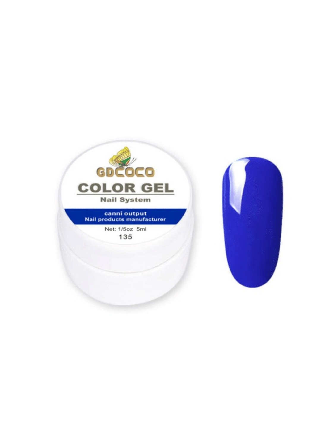 GDCOCO UV LED Soak Off Color Gel Nail Polish 5 ml - Shade 135, Blue