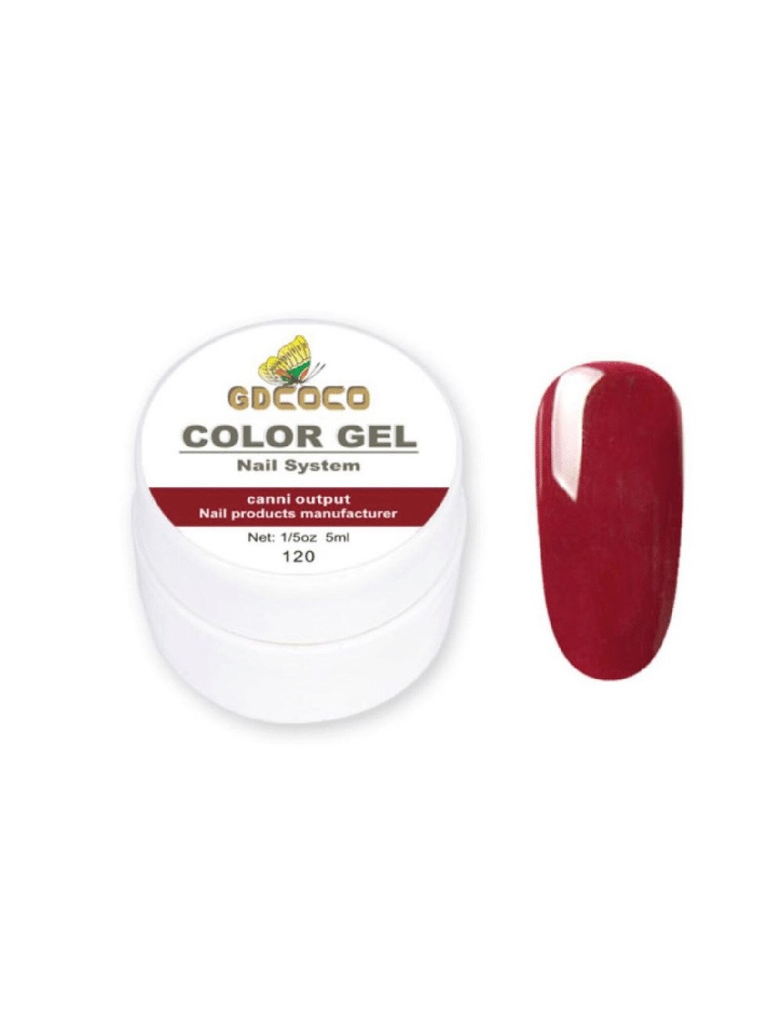 

GDCOCO UV LED Soak Off Color Gel Nail Polish 5 ml - Shade 120, Maroon