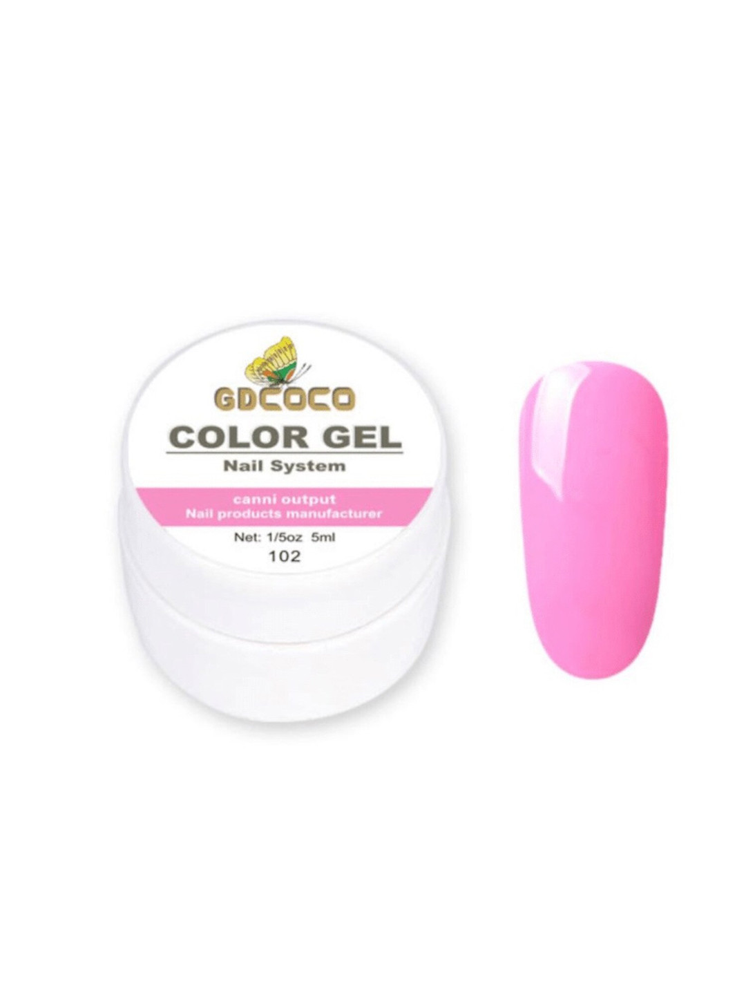 

GDCOCO UV LED Soak Off Color Gel Nail Polish 5 ml - Shade 102, Pink