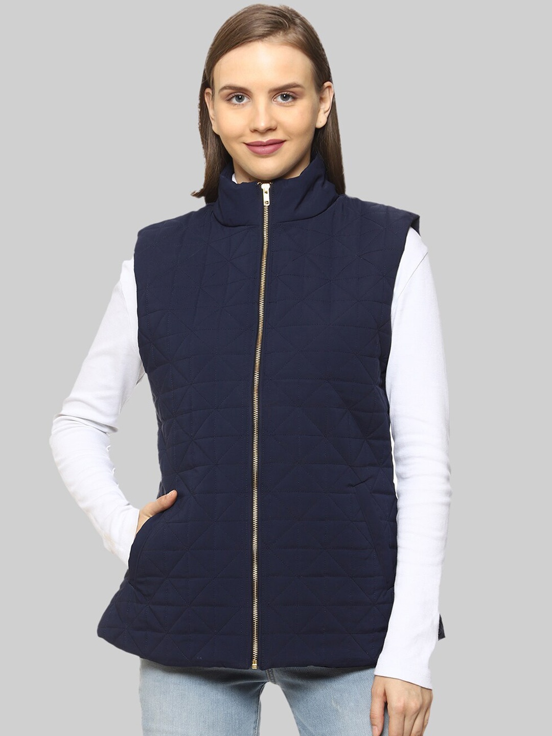 

Mark Leute Women Blue Quilted Jacket