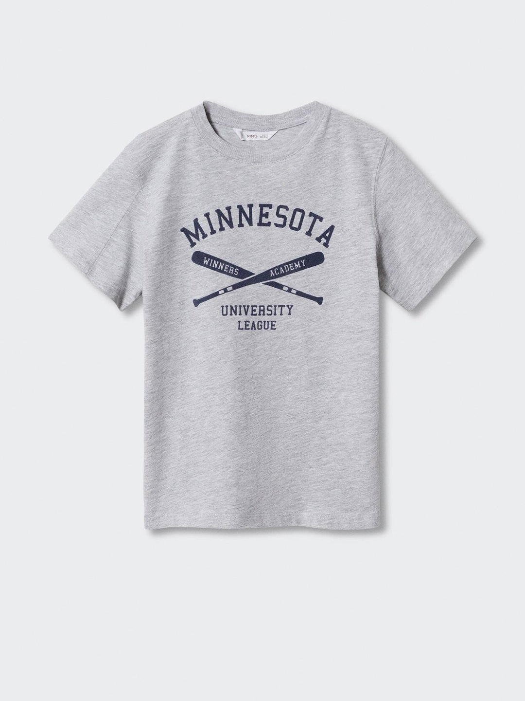 

Mango Kids Boys Typography Printed Pure Cotton Sustainable T-shirt, Grey