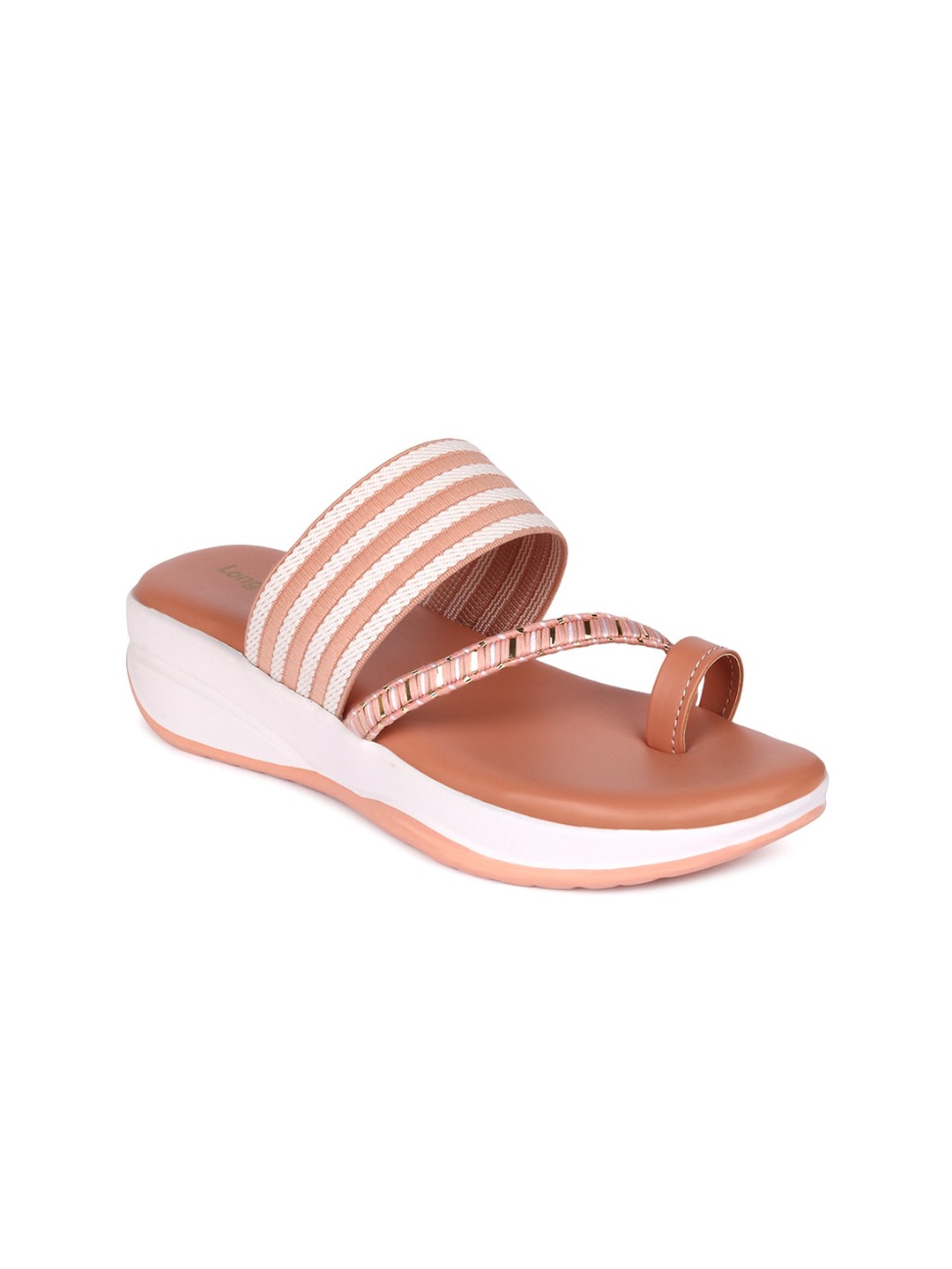 

Longwalk Pink Striped Platform Heels