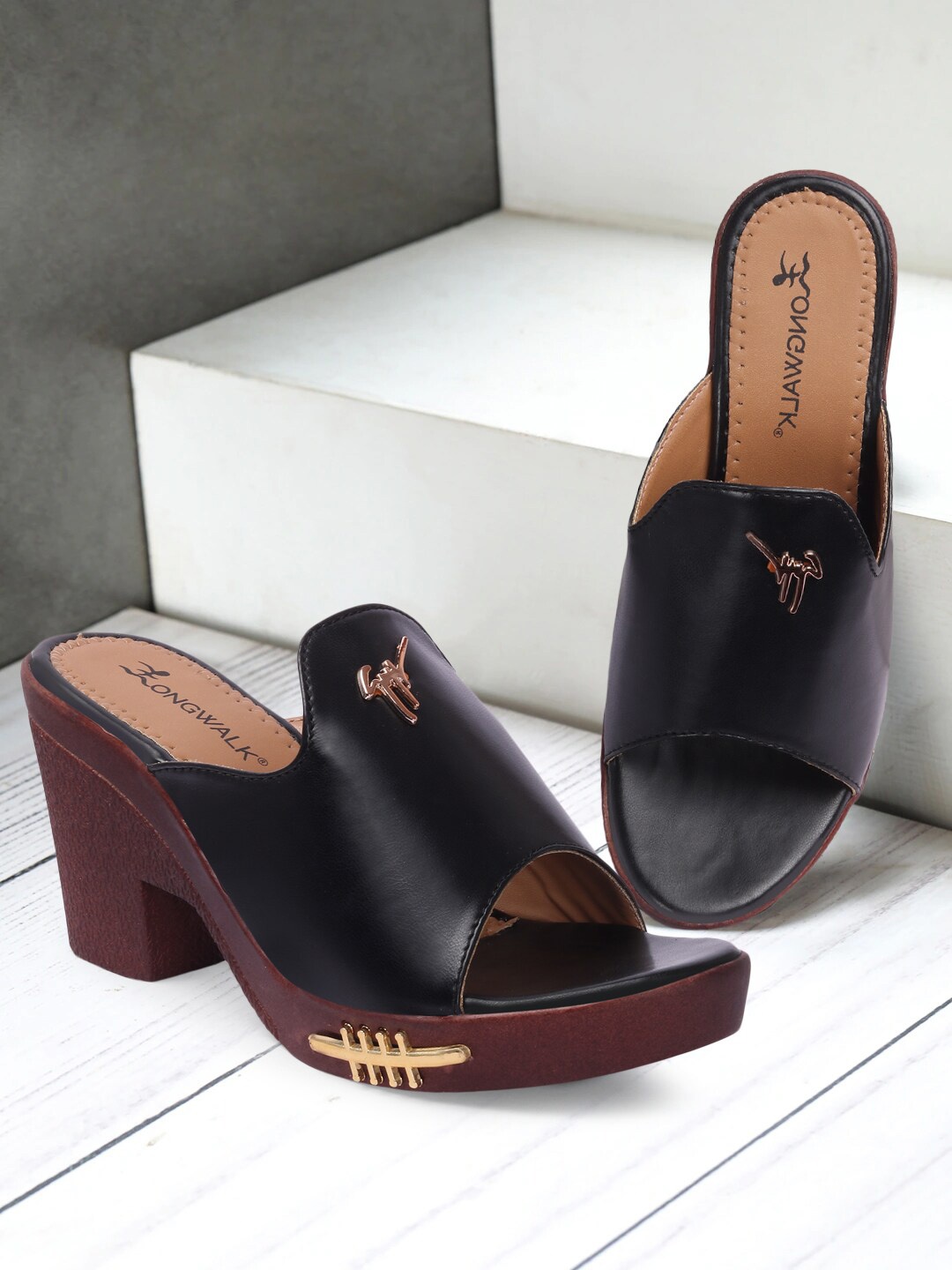 

Longwalk Women Black Block Heels Sandals