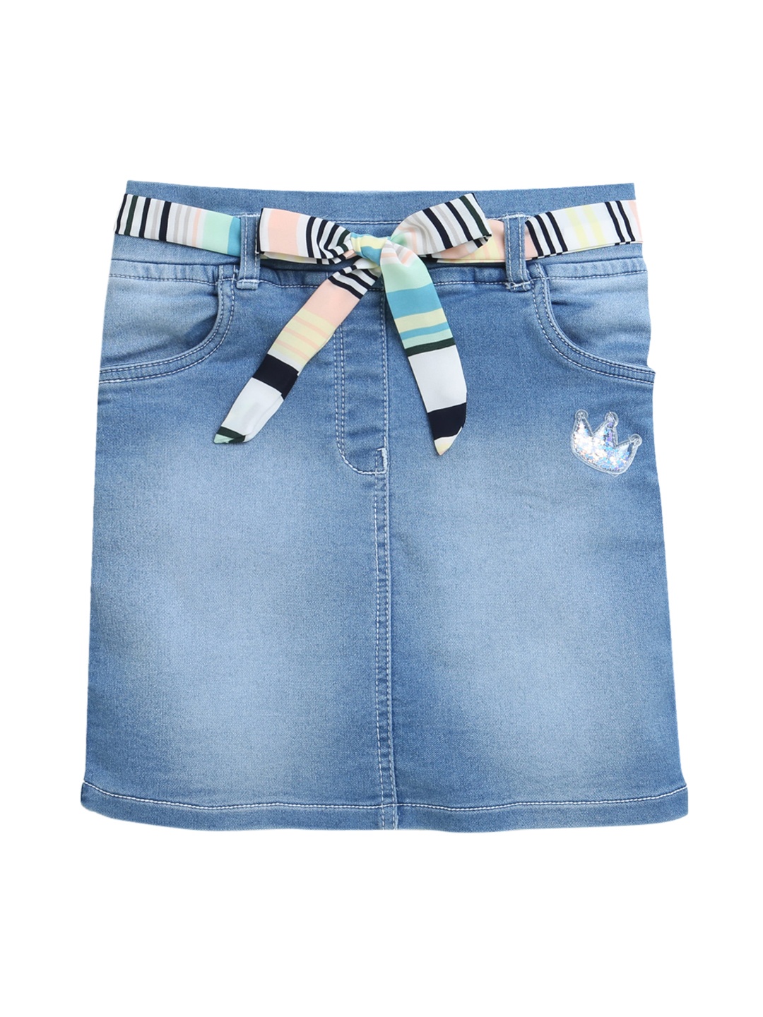 

Tiny Girl Girls Blue Solid Denim Skirts