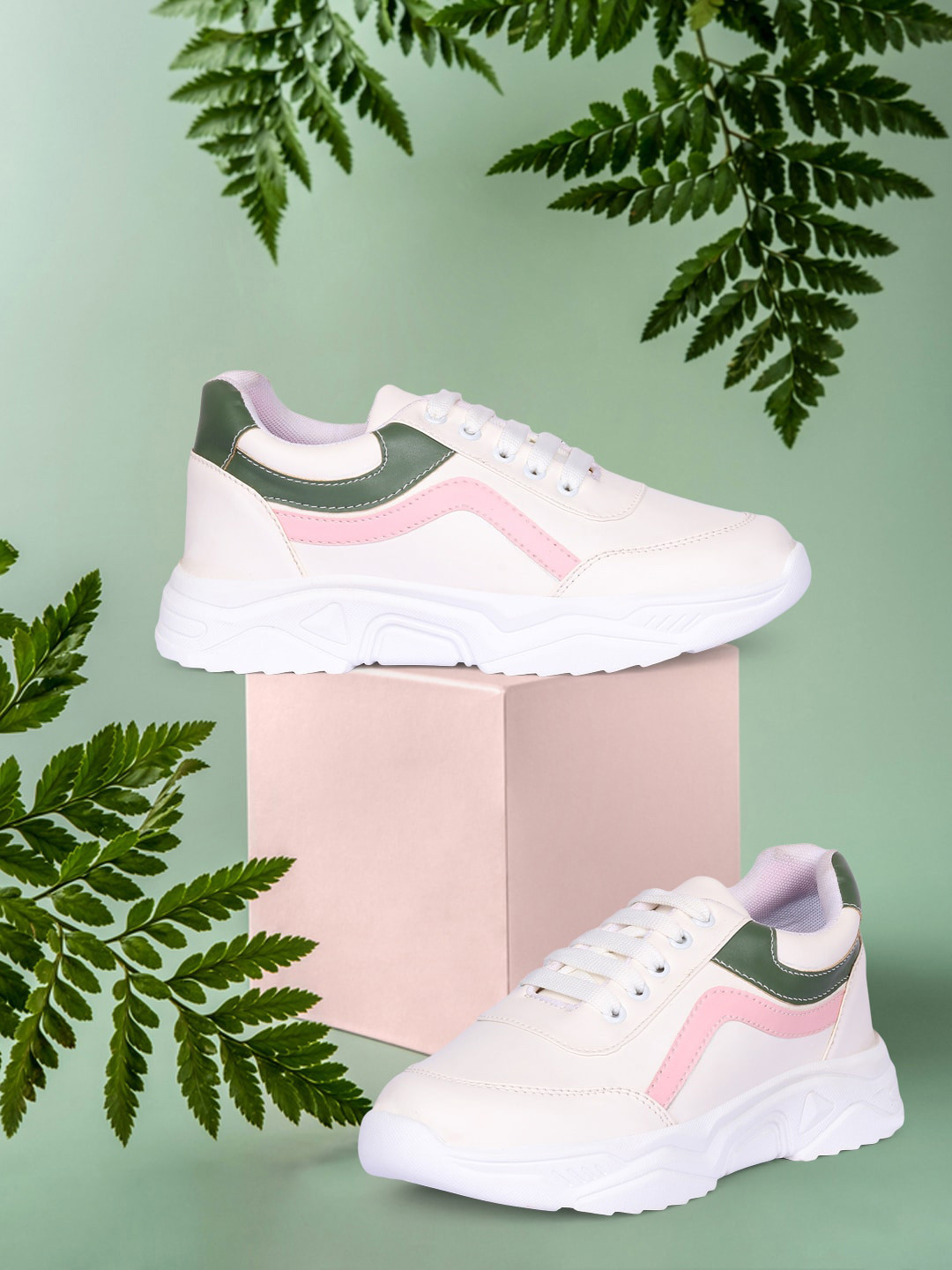 

Longwalk Women White Colourblocked Sneakers