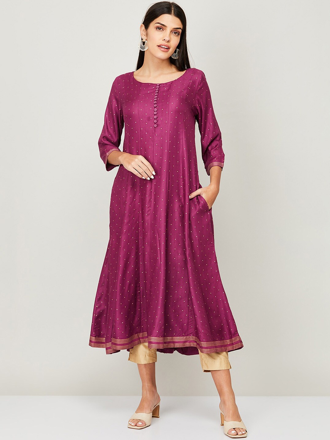 

Melange by Lifestyle Women Pink A-line Print Kurta