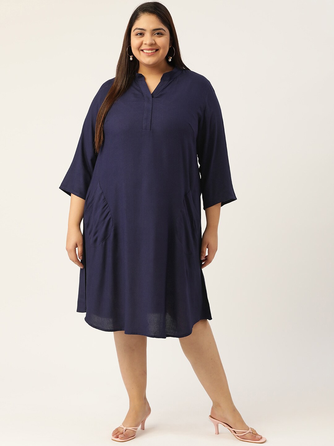 

theRebelinme Navy Blue Shirt Dress