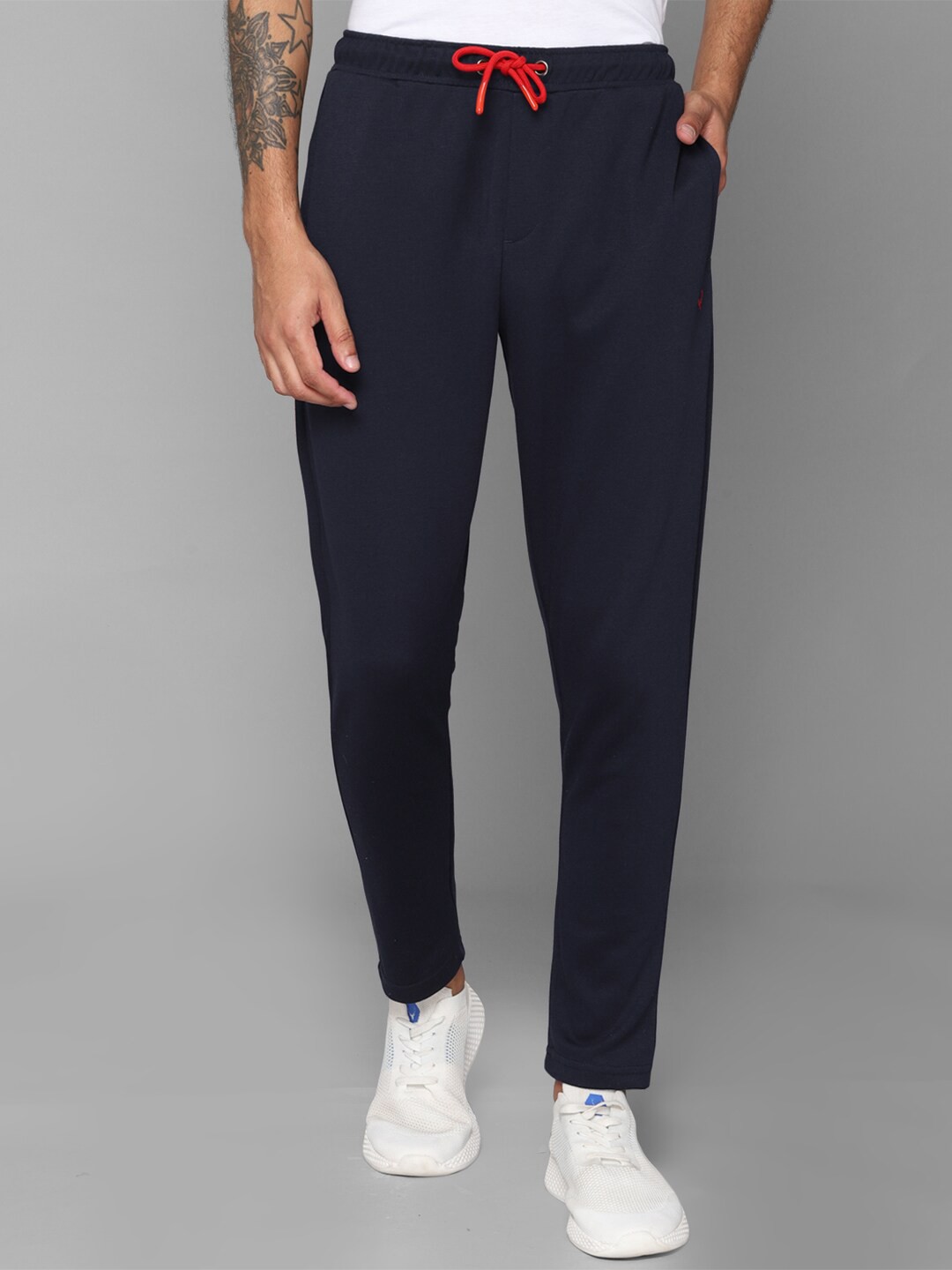 

Allen Solly Men Navy Blue Solid Track Pants