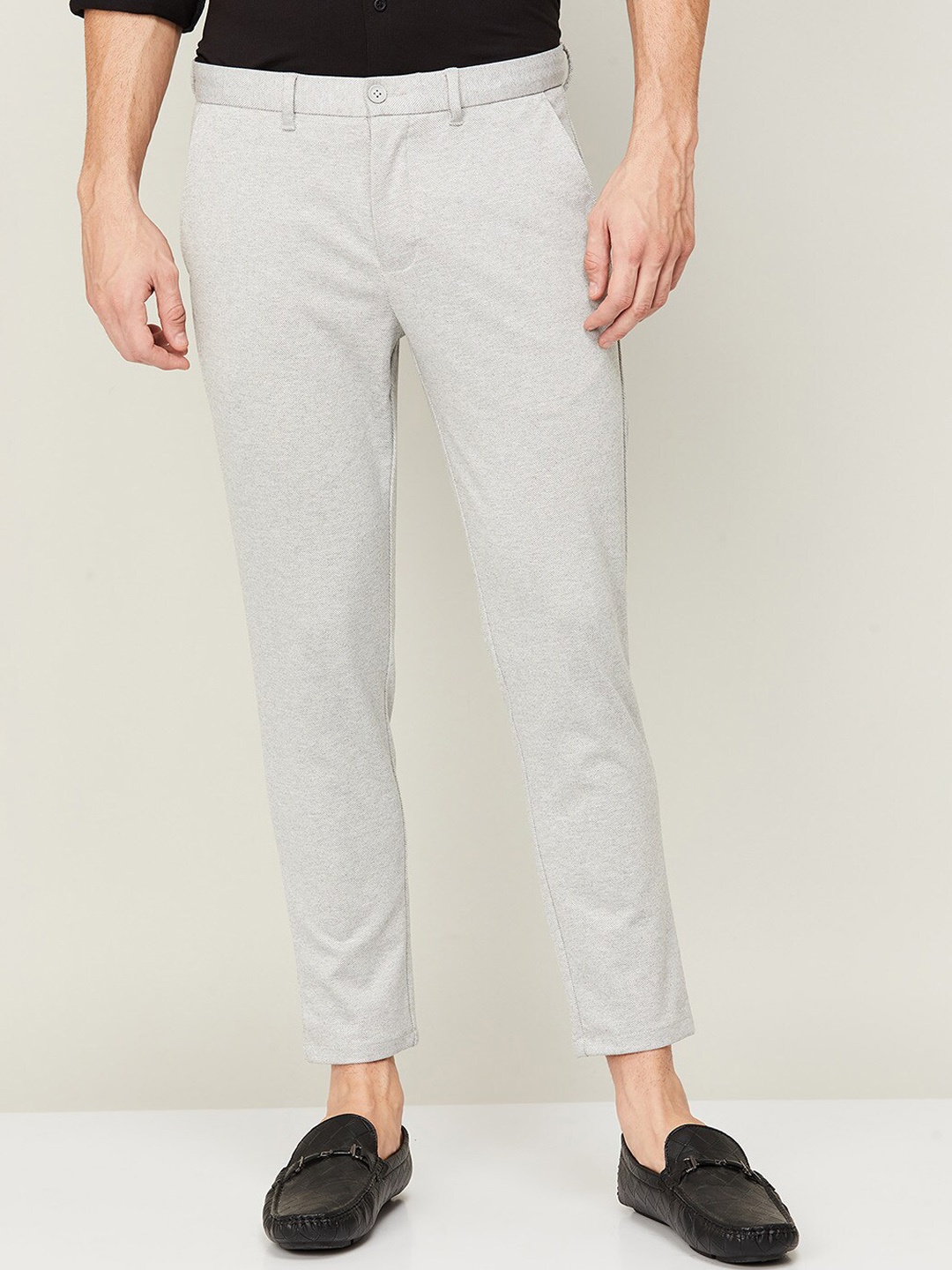 

CODE by Lifestyle Men Grey Tapered Fit Chinos Trousers