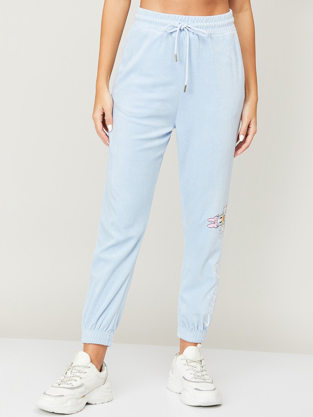 

Ginger by Lifestyle Women Blue Printed Joggers Trousers