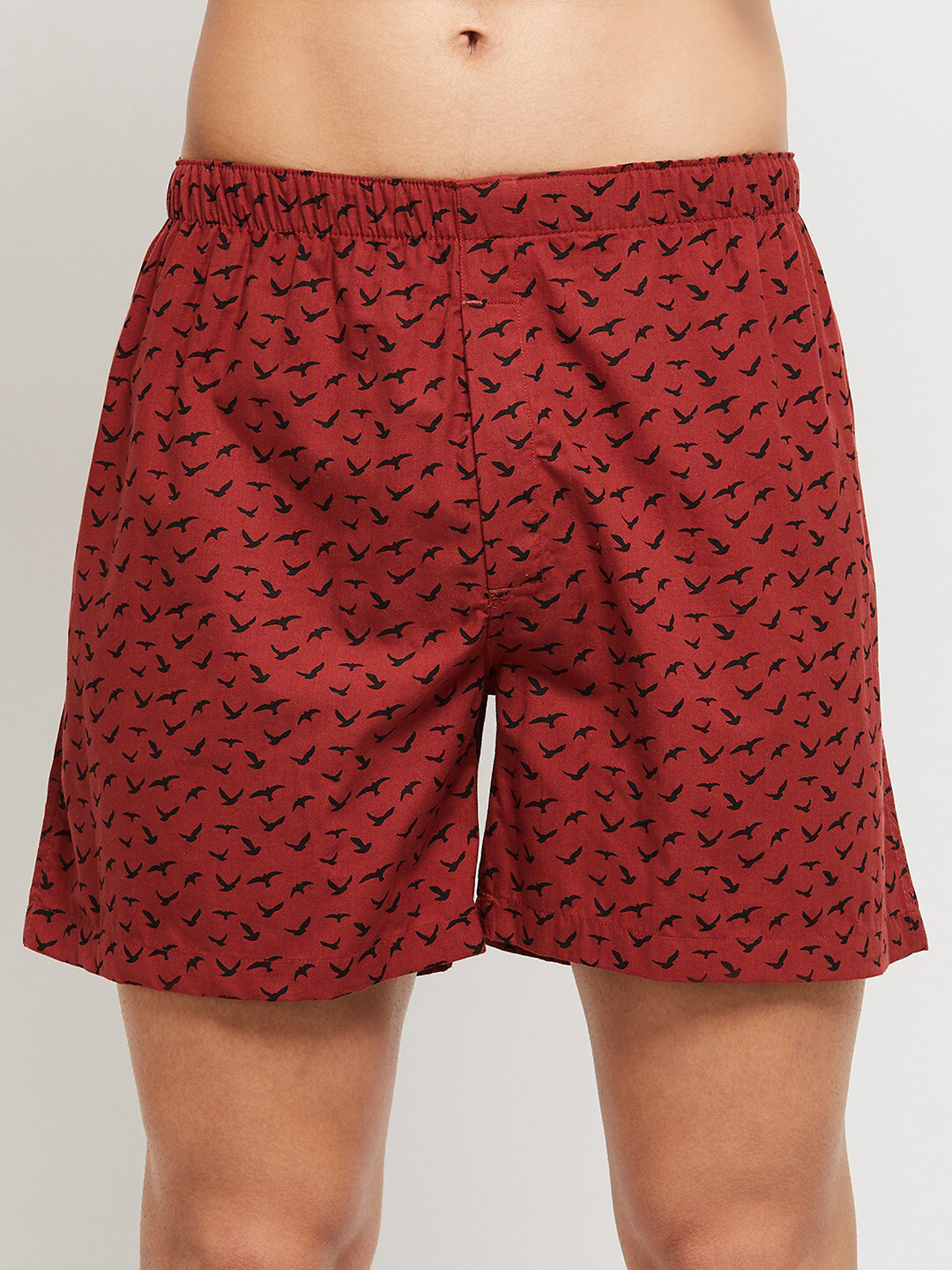 

max Men Red Printed Pure Cotton Boxer