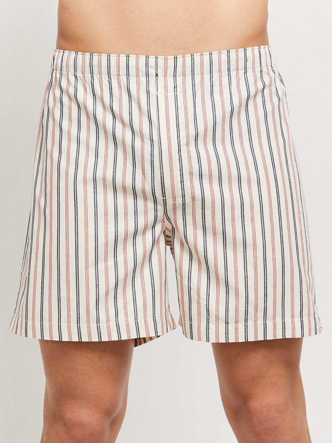 

max Men White & Grey Striped Pure Cotton Boxers