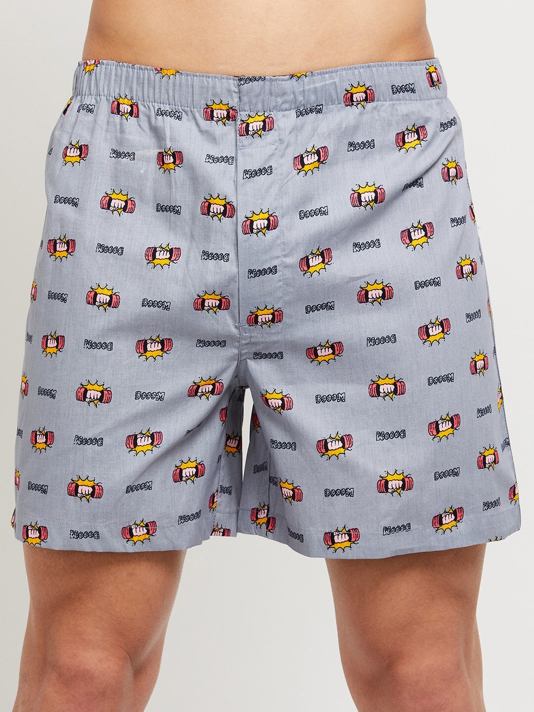 

max Men Grey Printed Pure Cotton Boxers