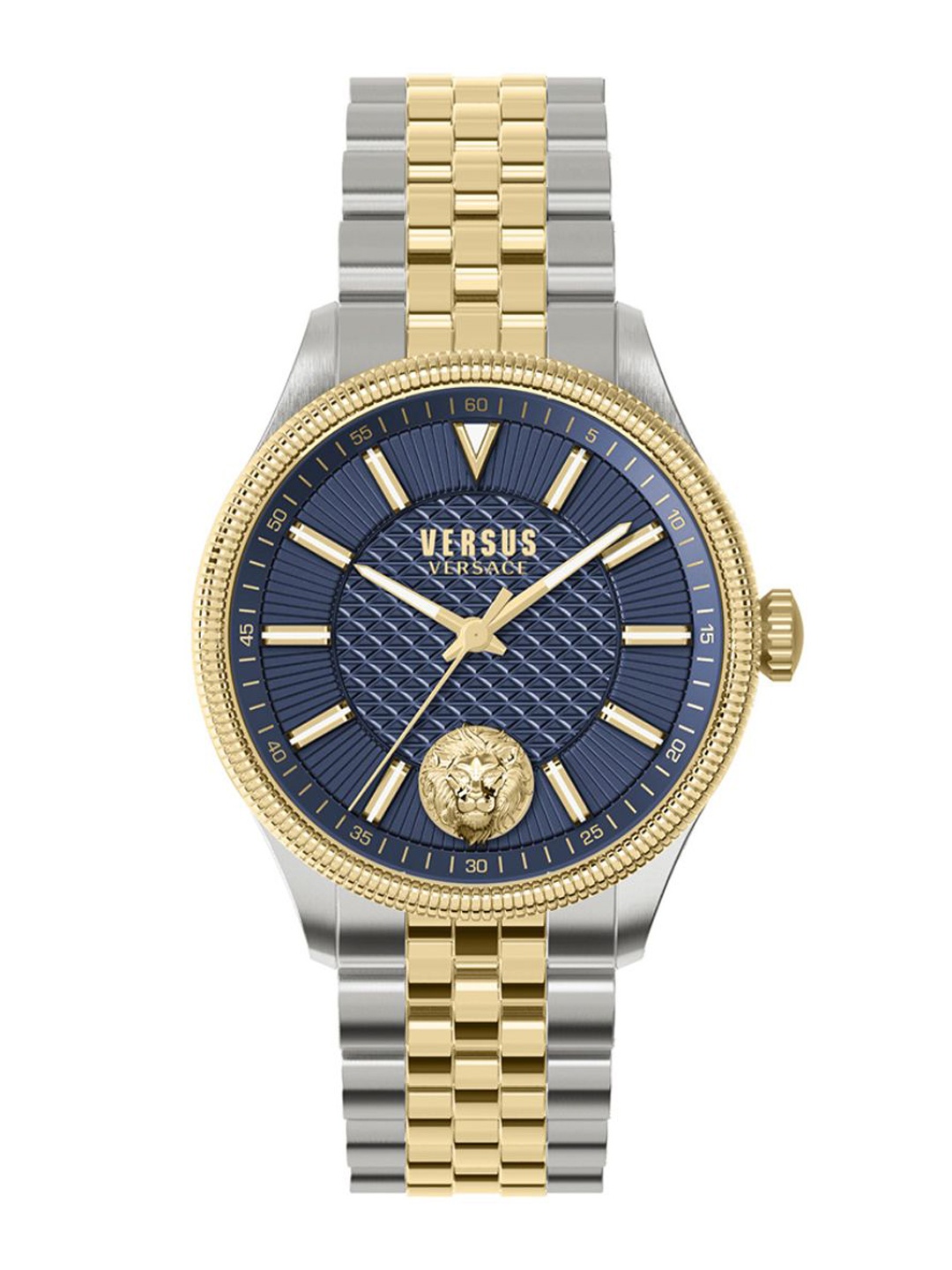 

Versus Men Blue Dial & Gold Toned Stainless Steel Straps Analogue Watch VSPHI0920