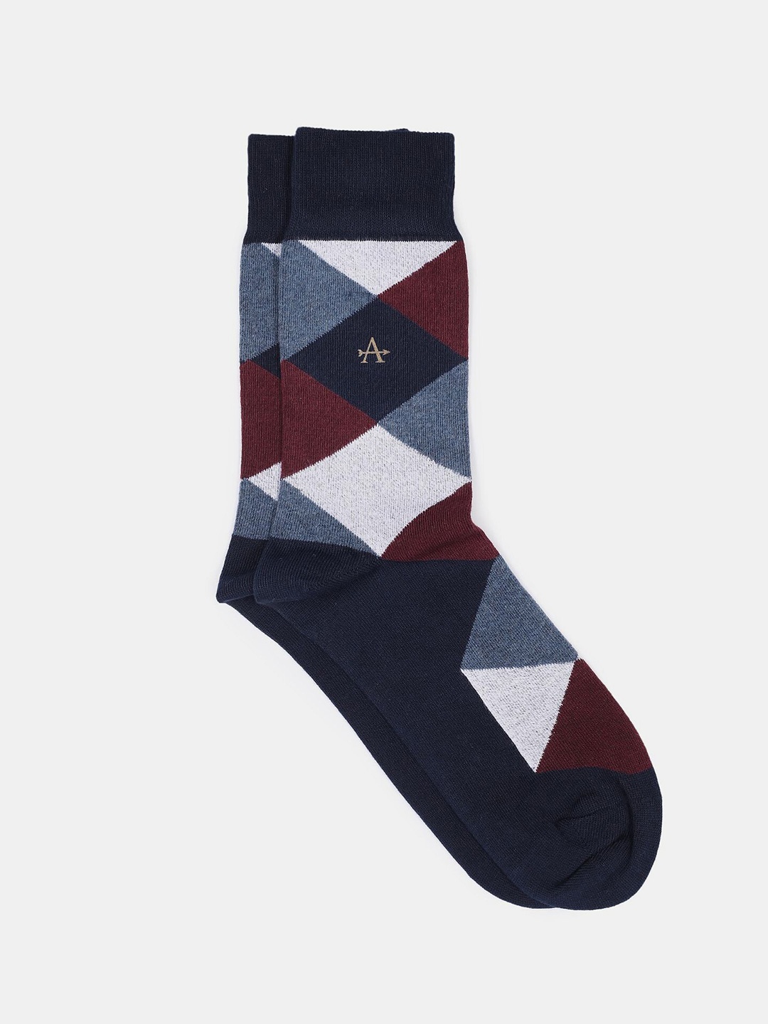 

Arrow Men Blue Patterned Above Ankle Length Socks