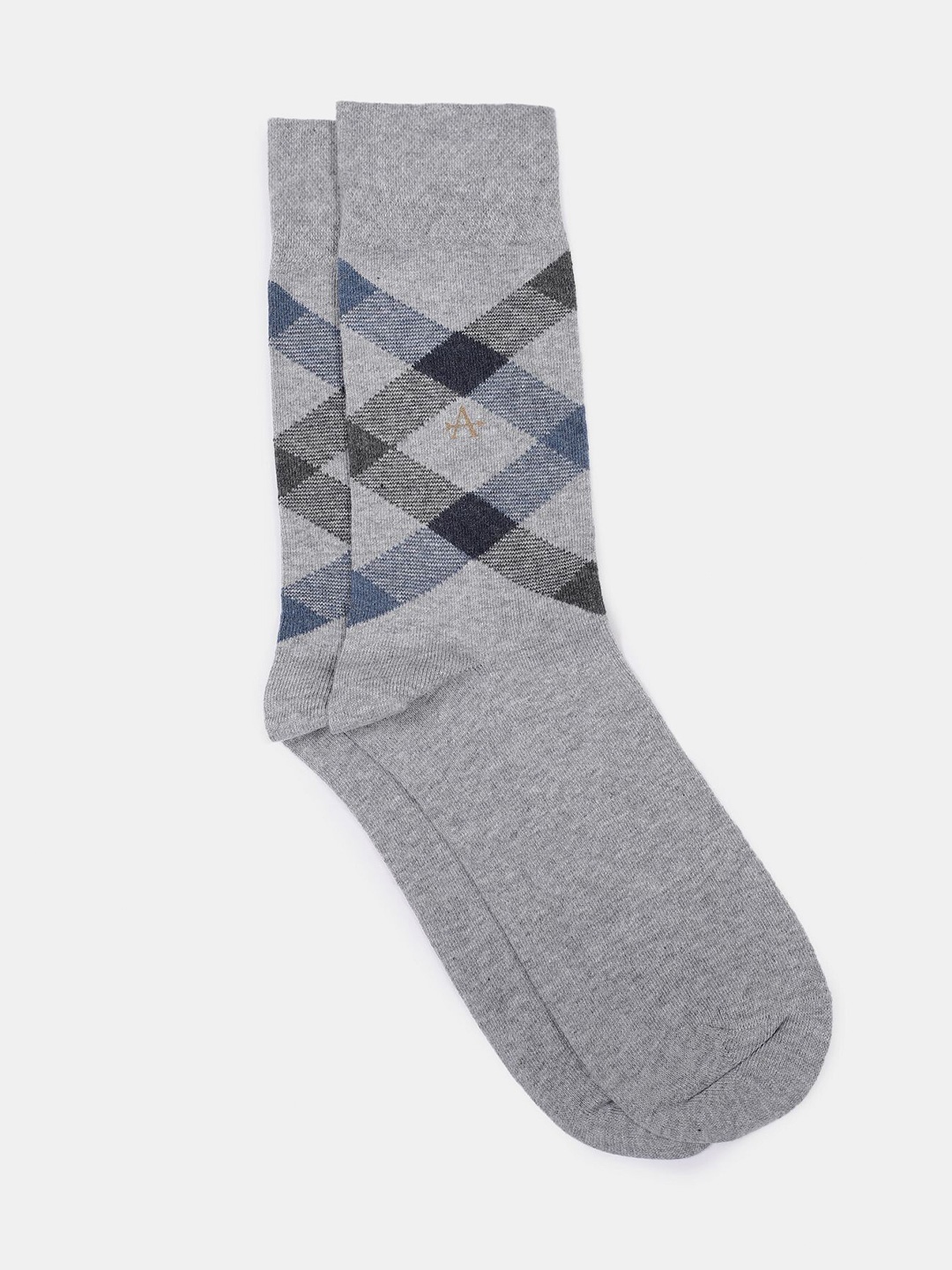 

Arrow Men Grey Patterned Above Ankle-Length Socks