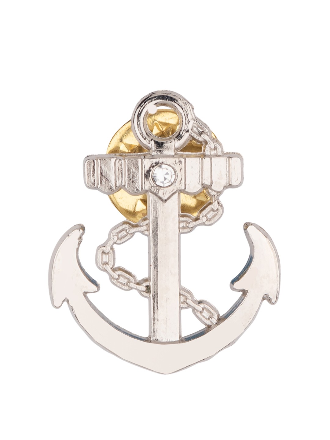 

The Tie Hub Men Silver-Toned Anchor Lapel Pin