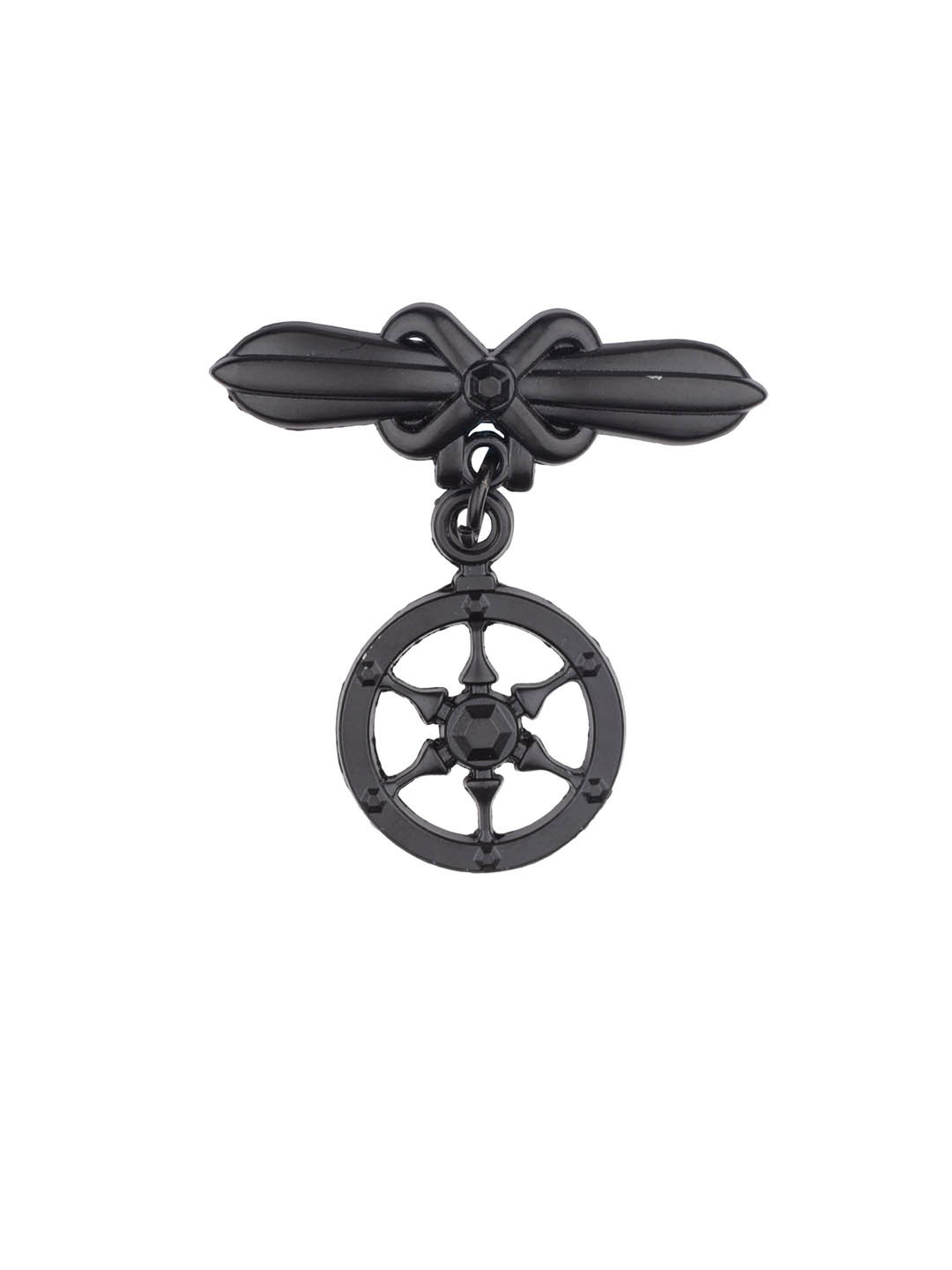 

The Tie Hub Men Black Wheel Brooch