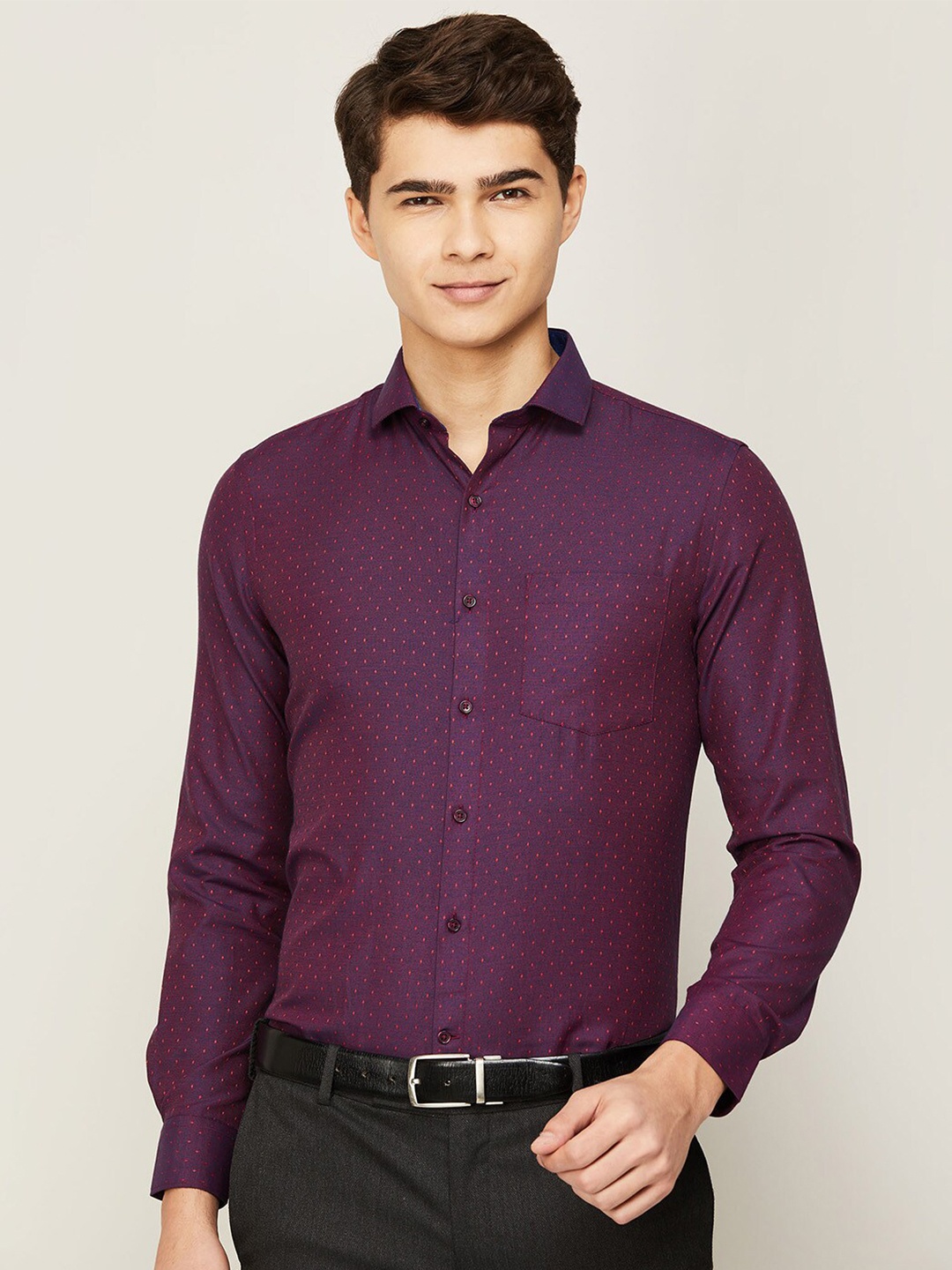 

CODE by Lifestyle Men Purple Printed Casual Shirt