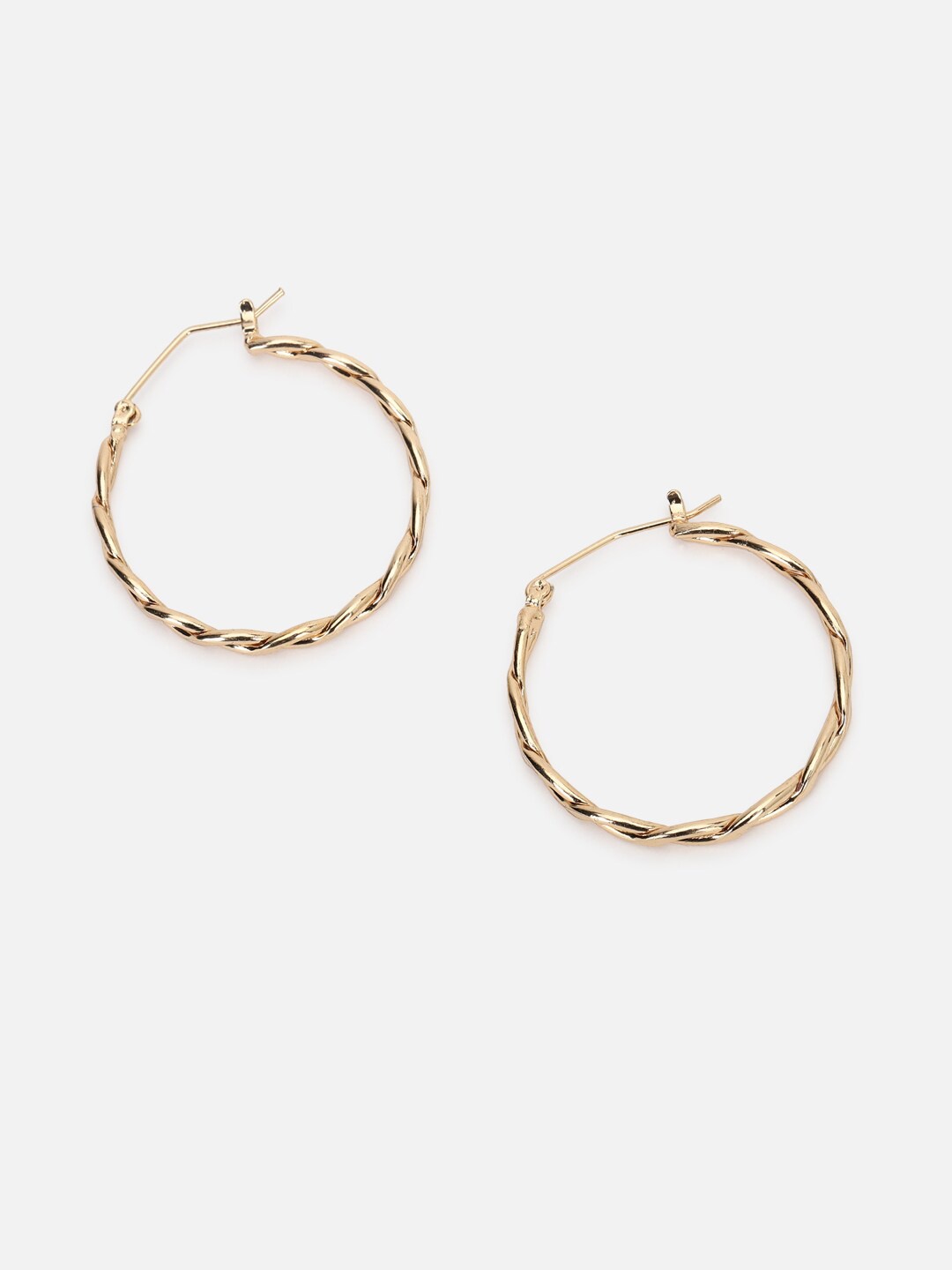 

FOREVER 21 Gold-Toned Contemporary Hoop Earrings