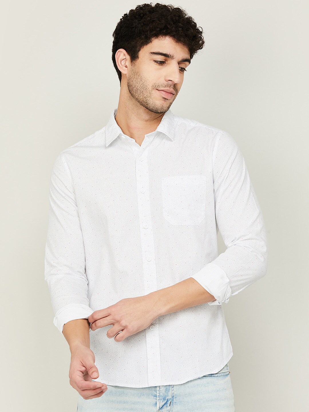 

Fame Forever by Lifestyle Men White Cotton Casual Shirt