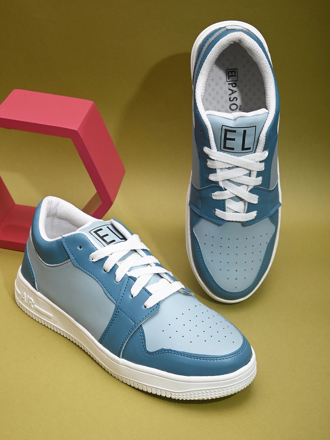 

El Paso Men Blue Colourblocked Casual Lace up Sneakers