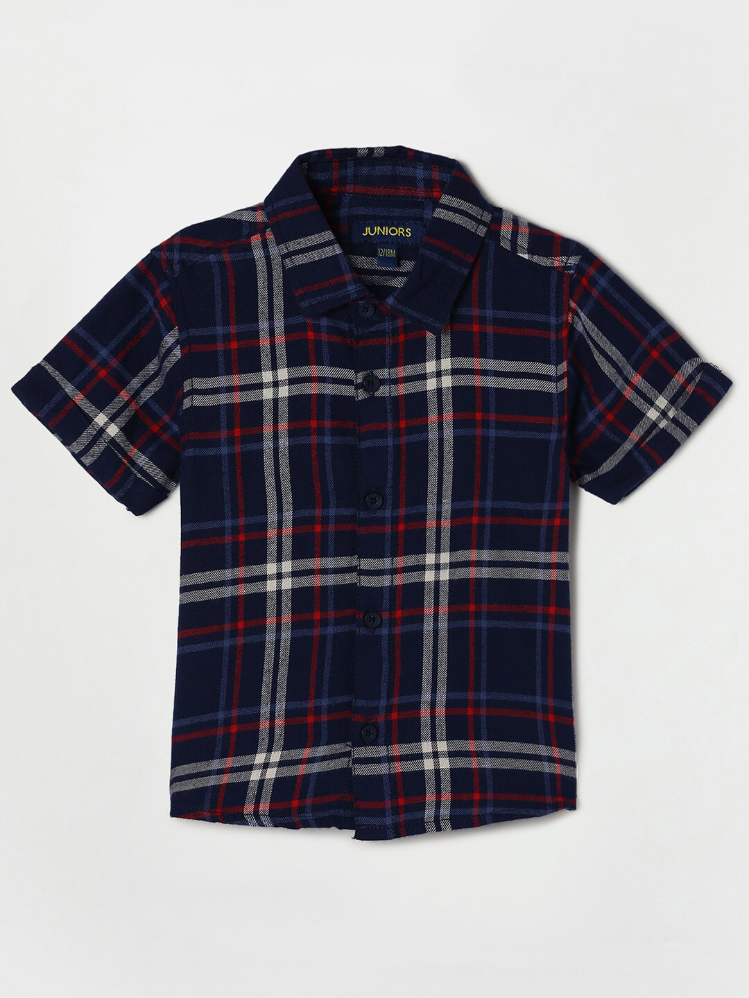 

Juniors by Lifestyle Boys Navy Blue & Red Checked Casual Shirt
