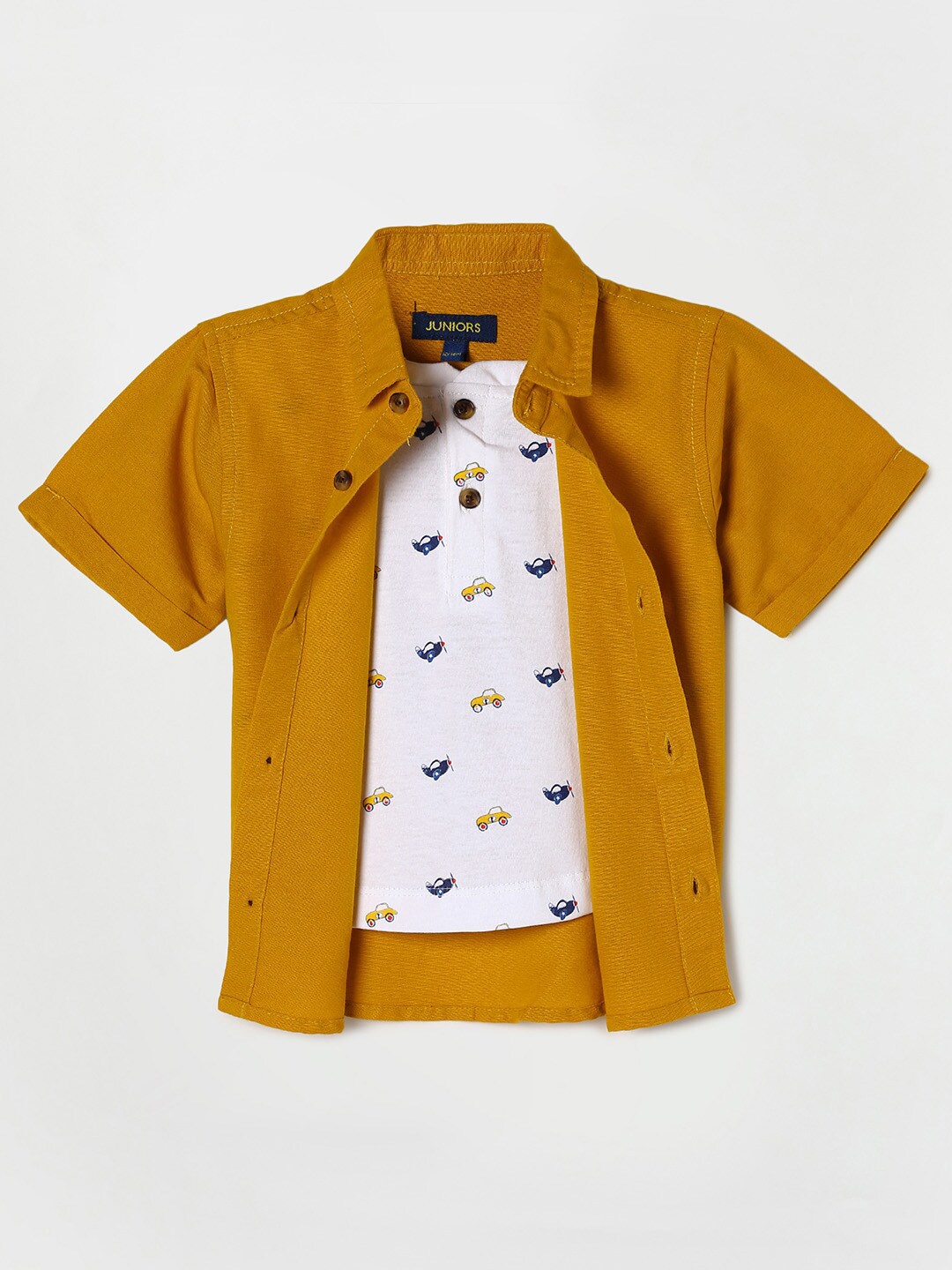 

Juniors by Lifestyle Boys Yellow Casual Shirt