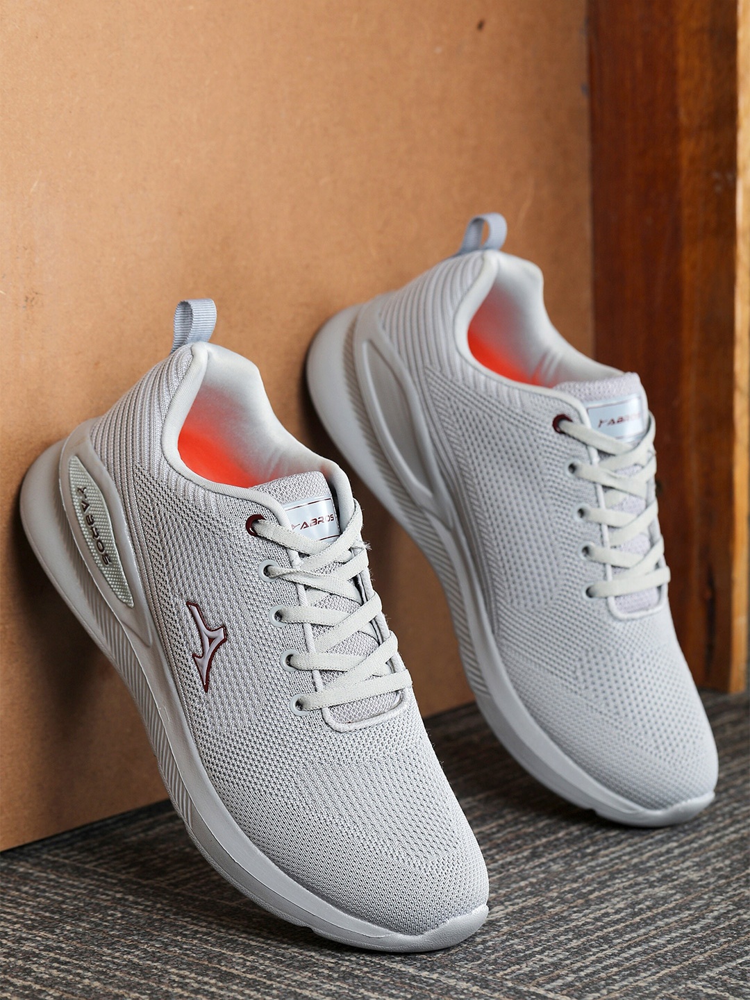 

ABROS Men Grey Mesh Running Shoes