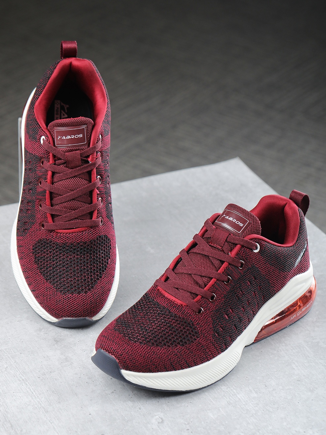 

ABROS Men Maroon Mesh Walking Shoes