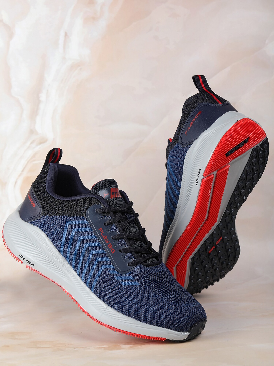 

ABROS Men Navy Blue Mesh Running Shoes