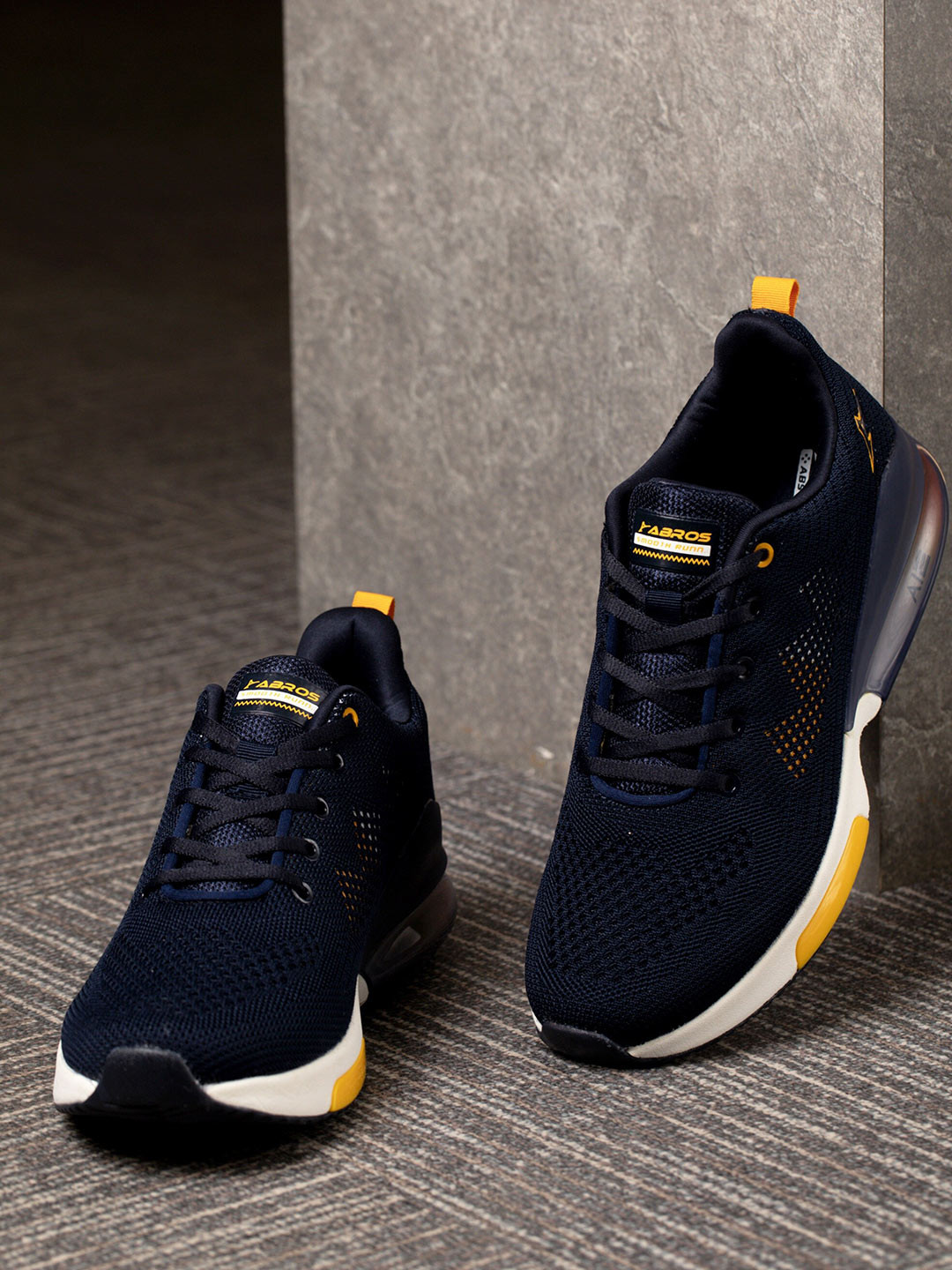 

ABROS Men Navy Blue WINSTON Mesh Running Shoes