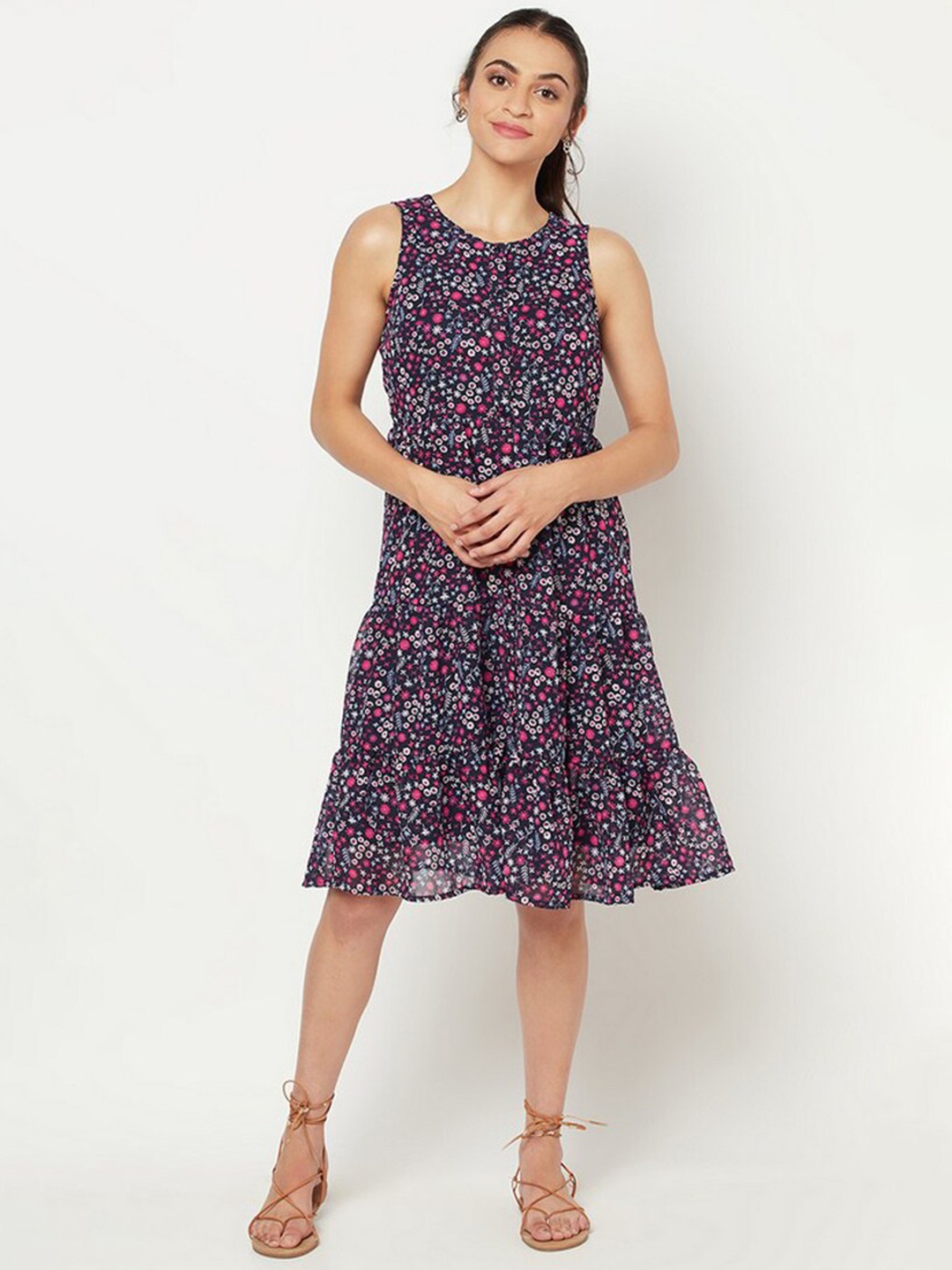 

SQew Blue & Pink Floral Dress
