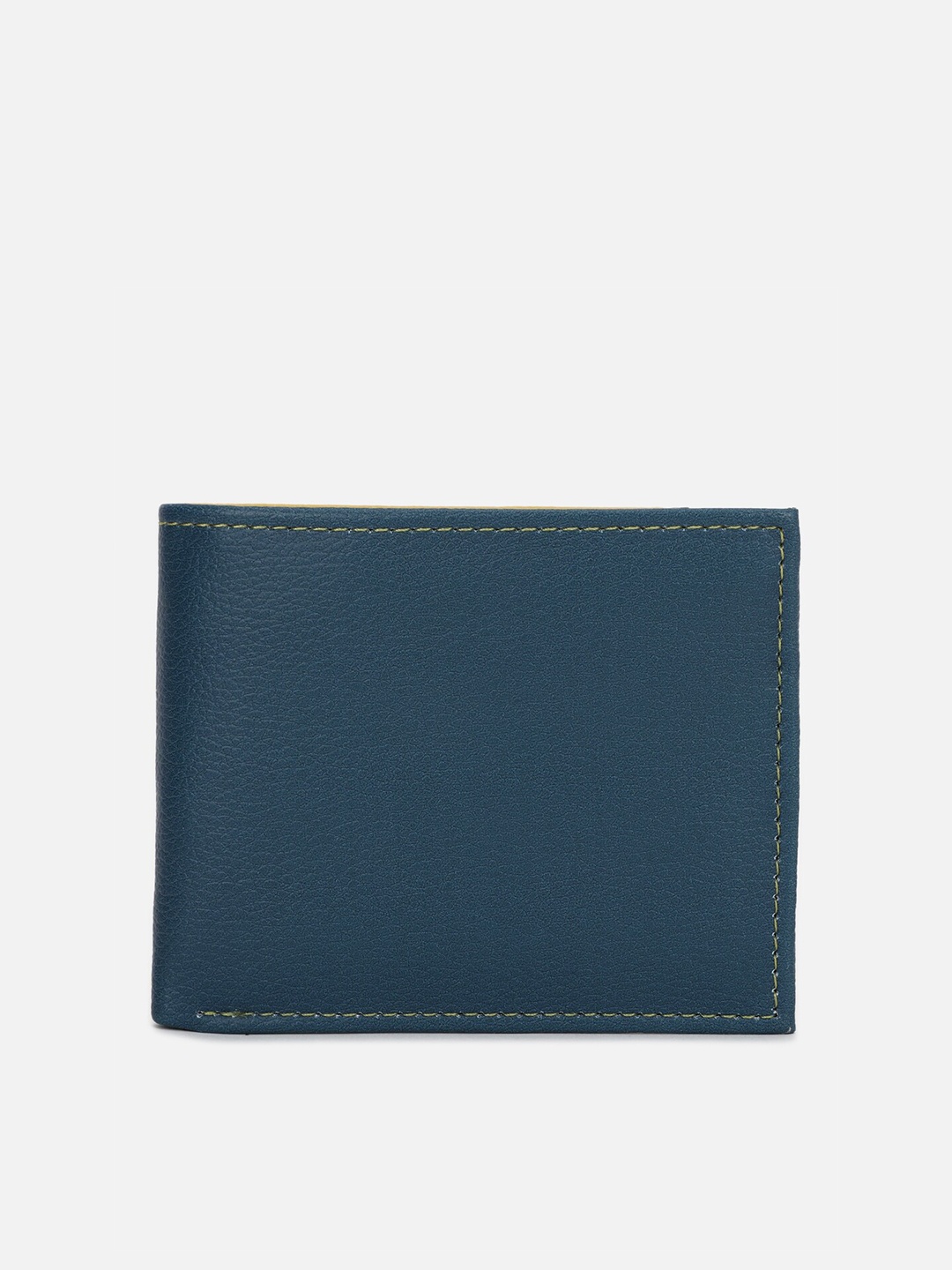 

FOREVER 21 Men Yellow & Blue Colourblocked PU Two Fold Wallet