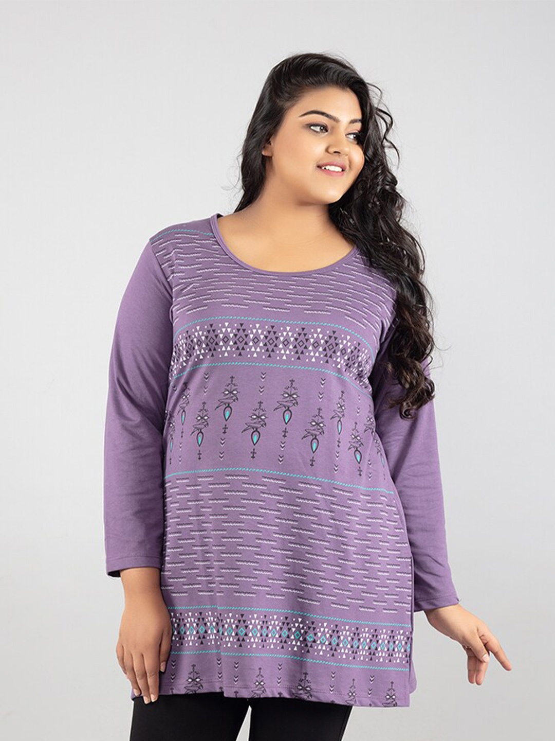 

CUPID Women Lavender Print Top